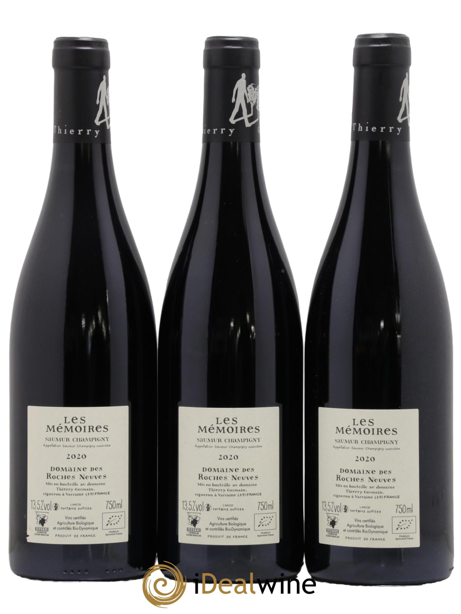 Saumur-Champigny Les Mémoires Domaine des Roches Neuves - Thierry Germain 2020 - Posten von 3 Flaschen - 1