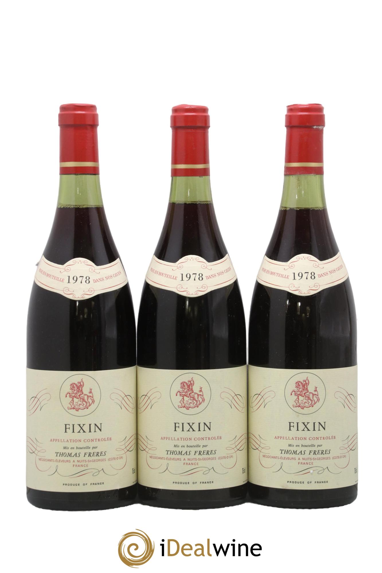 Fixin Thomas Frères 1978 - Lot de 3 bouteilles - 0