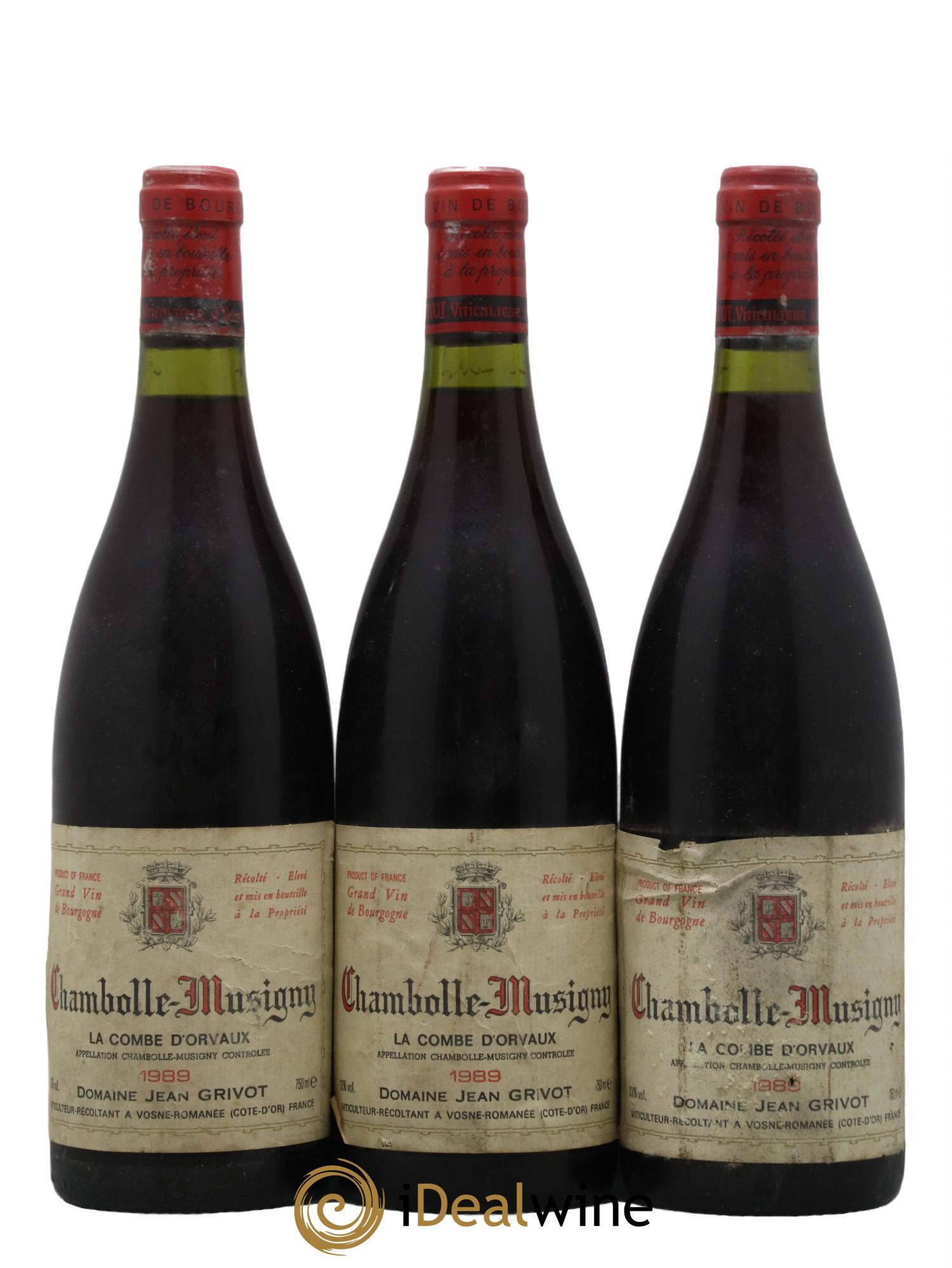 Chambolle-Musigny Combe d'Orveau Jean Grivot 1989 - Lot of 3 bottles - 0