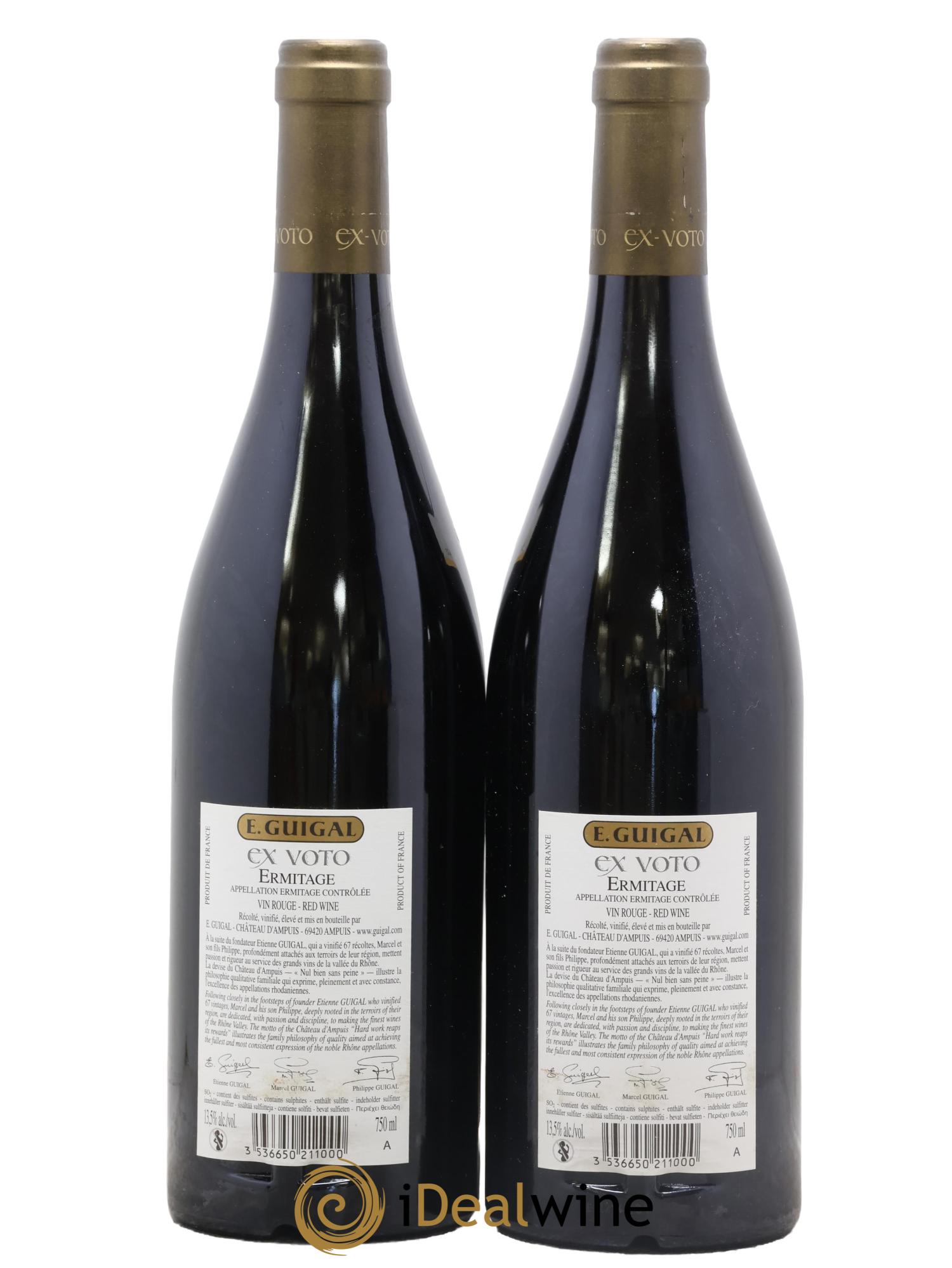Ermitage Ex Voto Guigal 2010 - Lot de 2 bouteilles - 1