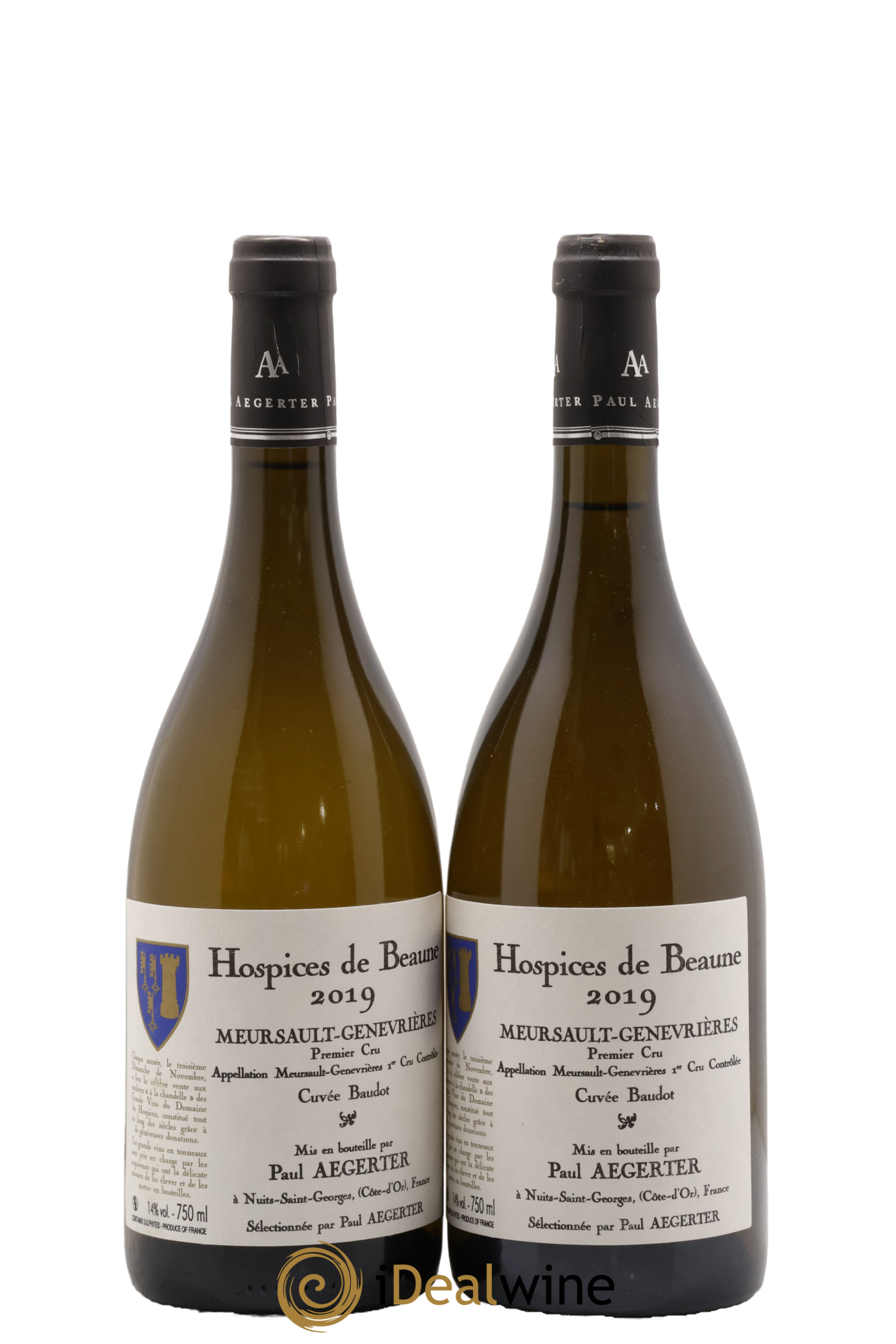 Meursault 1er Cru Genevrières Cuvée Baudot Hospices de Beaune Aegerter 2019 - Posten von 2 Flaschen - 0