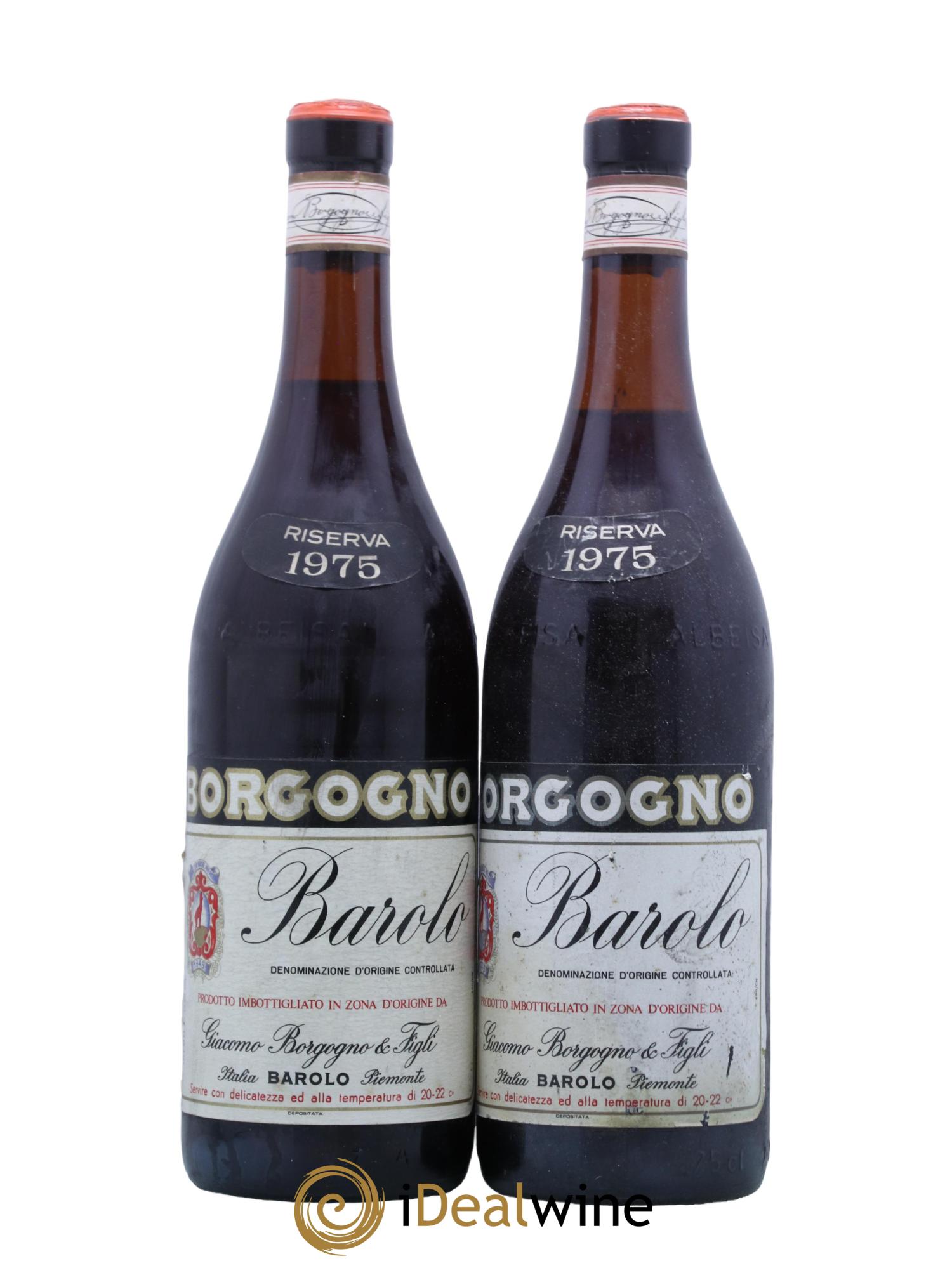 Barolo DOCG Riserva Giacomo Borgogno 1975 - Lot de 2 bouteilles - 0