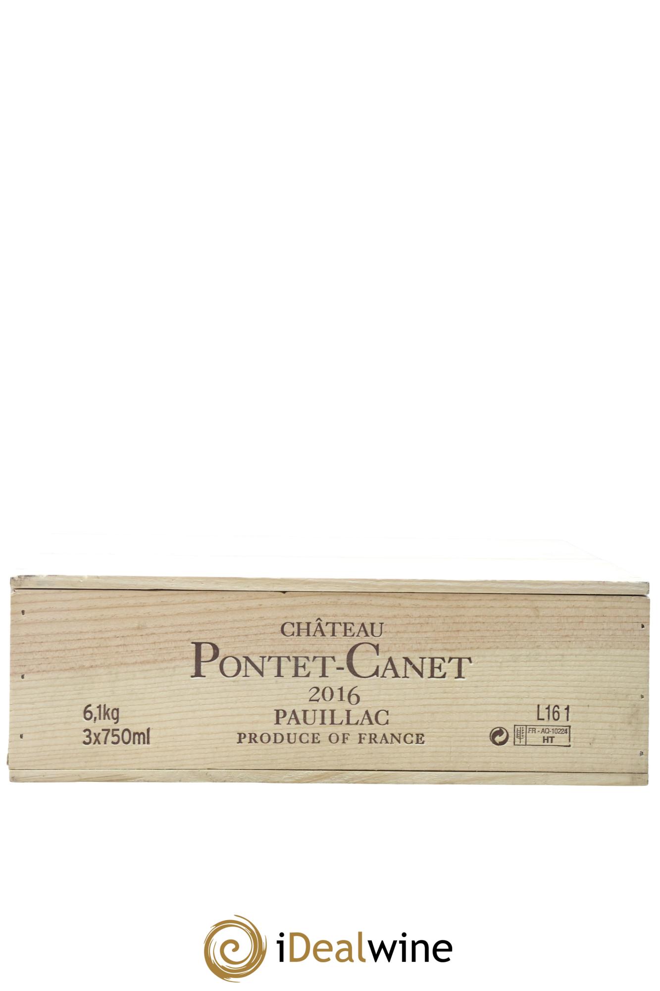 Château Pontet Canet 5ème Grand Cru Classé 2016 - Lot de 3 bouteilles - 1