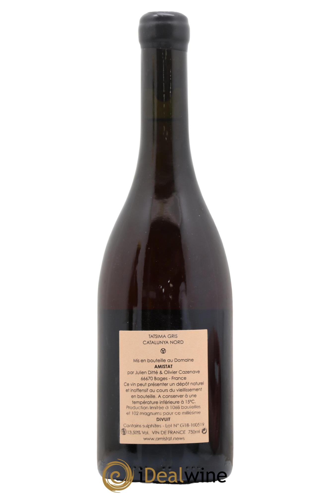 Vin de France Tatsima Gris Cuvee Divuit Domaine Julien Ditte et Olivier Cazenave 2018 - Lot de 1 bouteille - 1