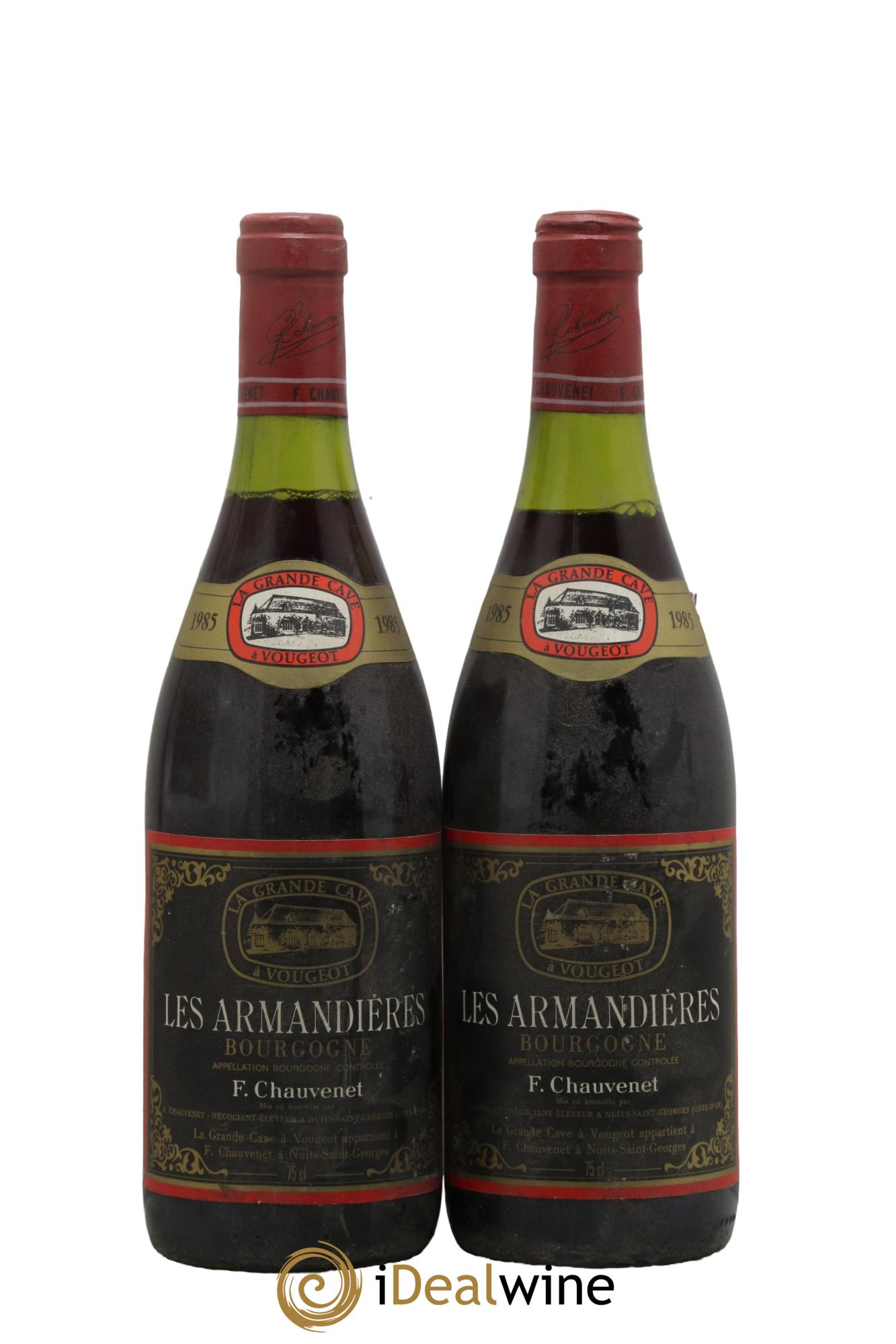 Bourgogne Les Armandieres La Grande Cave À Vougeot F. Chauvenet 1985 - Posten von 2 Flaschen - 0