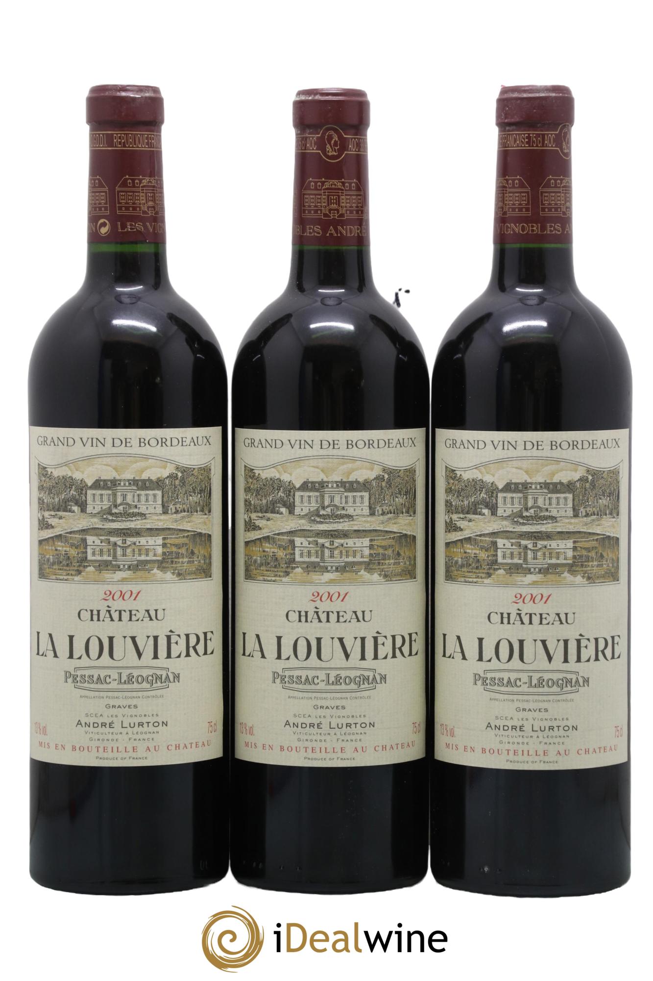 Château la Louvière 2001 - Lot de 3 bouteilles - 0