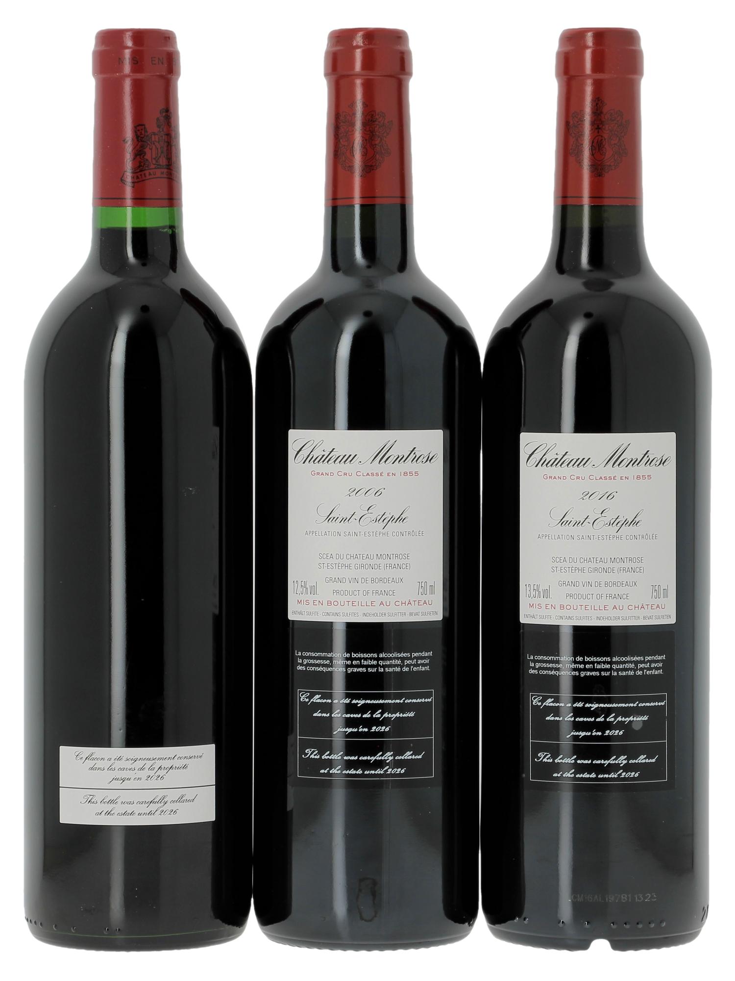 Château Montrose- Coffret Trilogie Montrose bouteille (1996/2006/2016) - Posten von 1 Flasche - 3