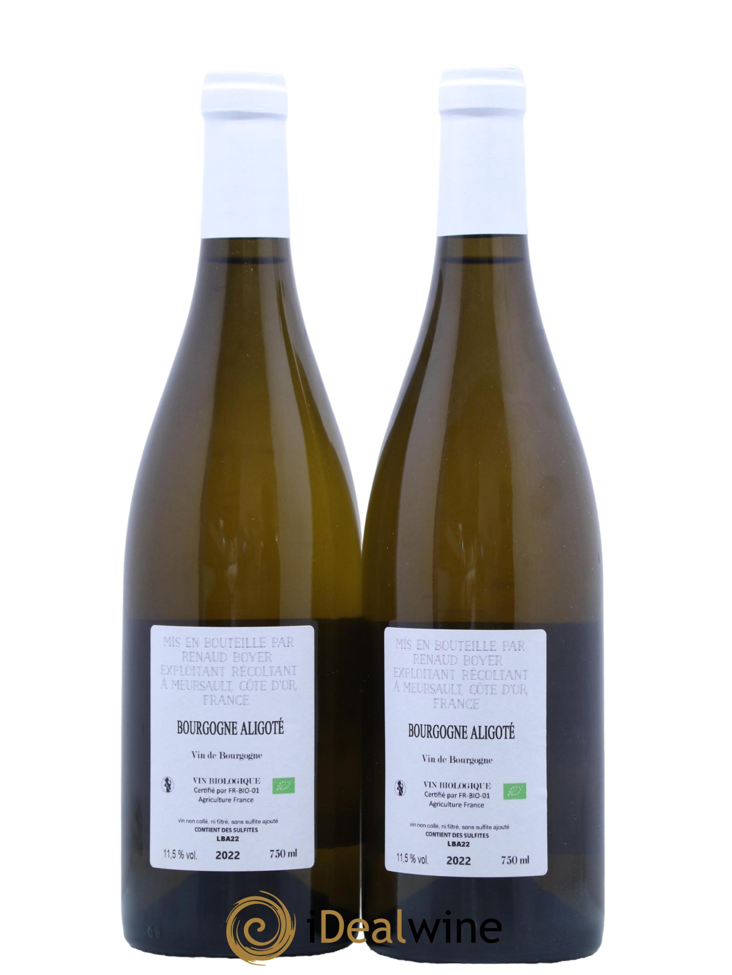 Bourgogne Aligoté Domaine Renaud Boyer 2022 - Lot de 2 bouteilles - 1