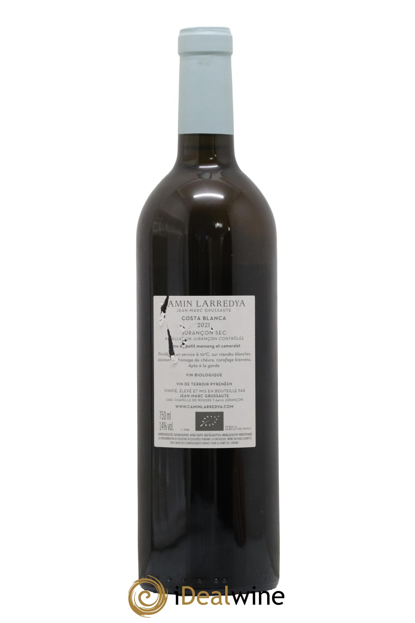 Jurançon sec Costa Blanca Camin Larredya 2021 - Lot de 1 bouteille - 1