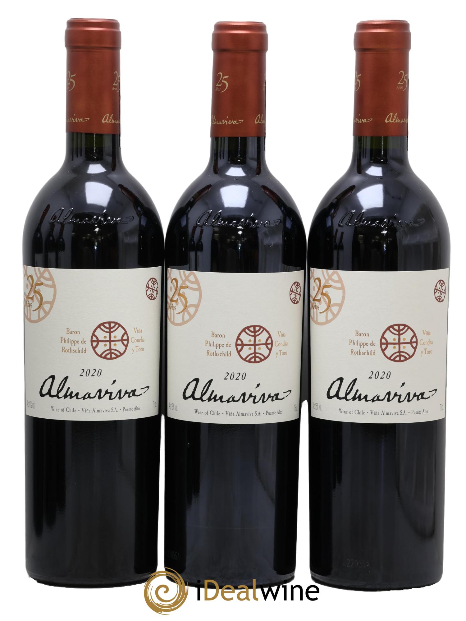 Chili Almaviva Baron P. de Rothschild Concha y Toro 2020 - Lotto di 6 bottiglie - 1