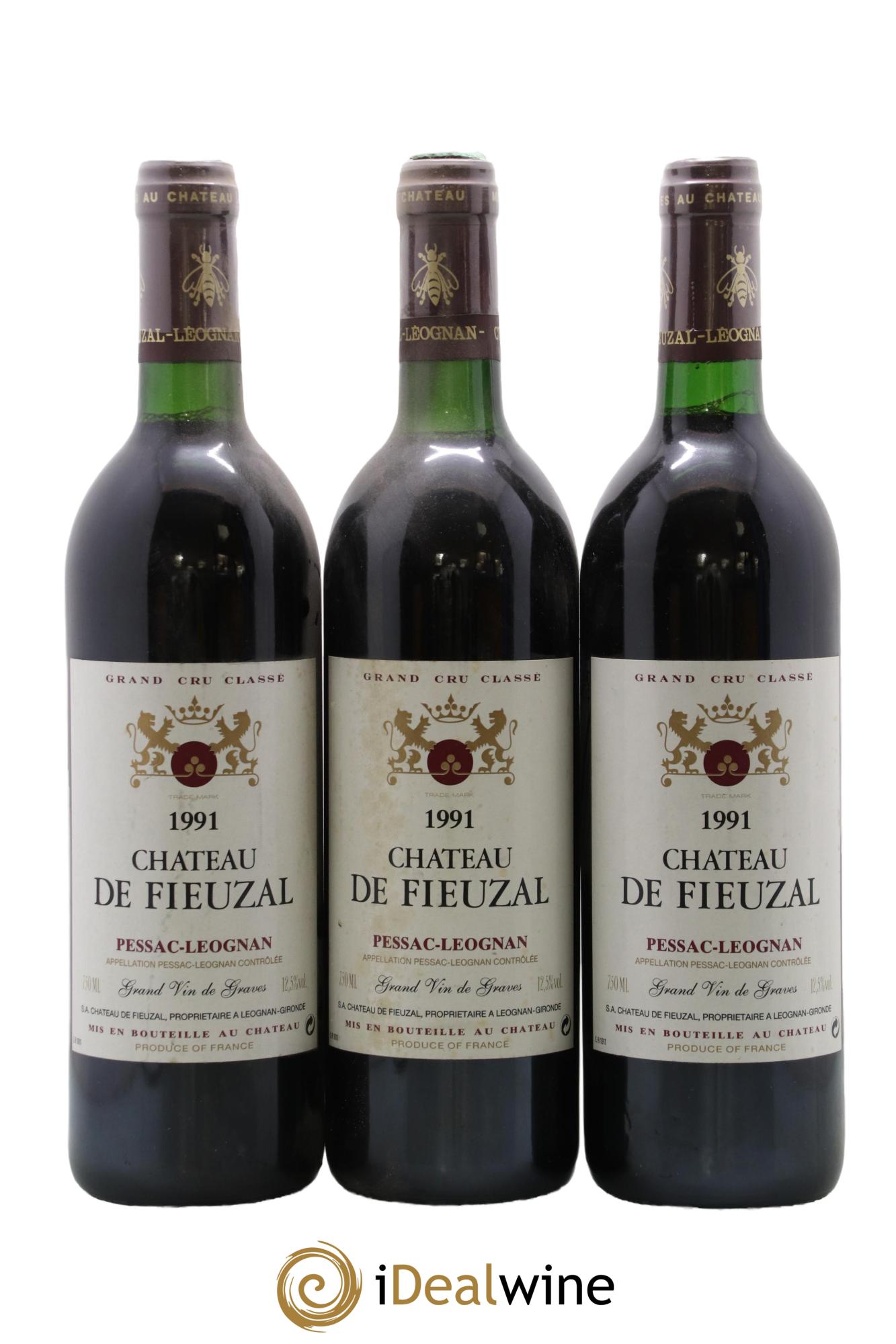 Château de Fieuzal Cru Classé de Graves 1991 - Lot de 3 bouteilles - 0
