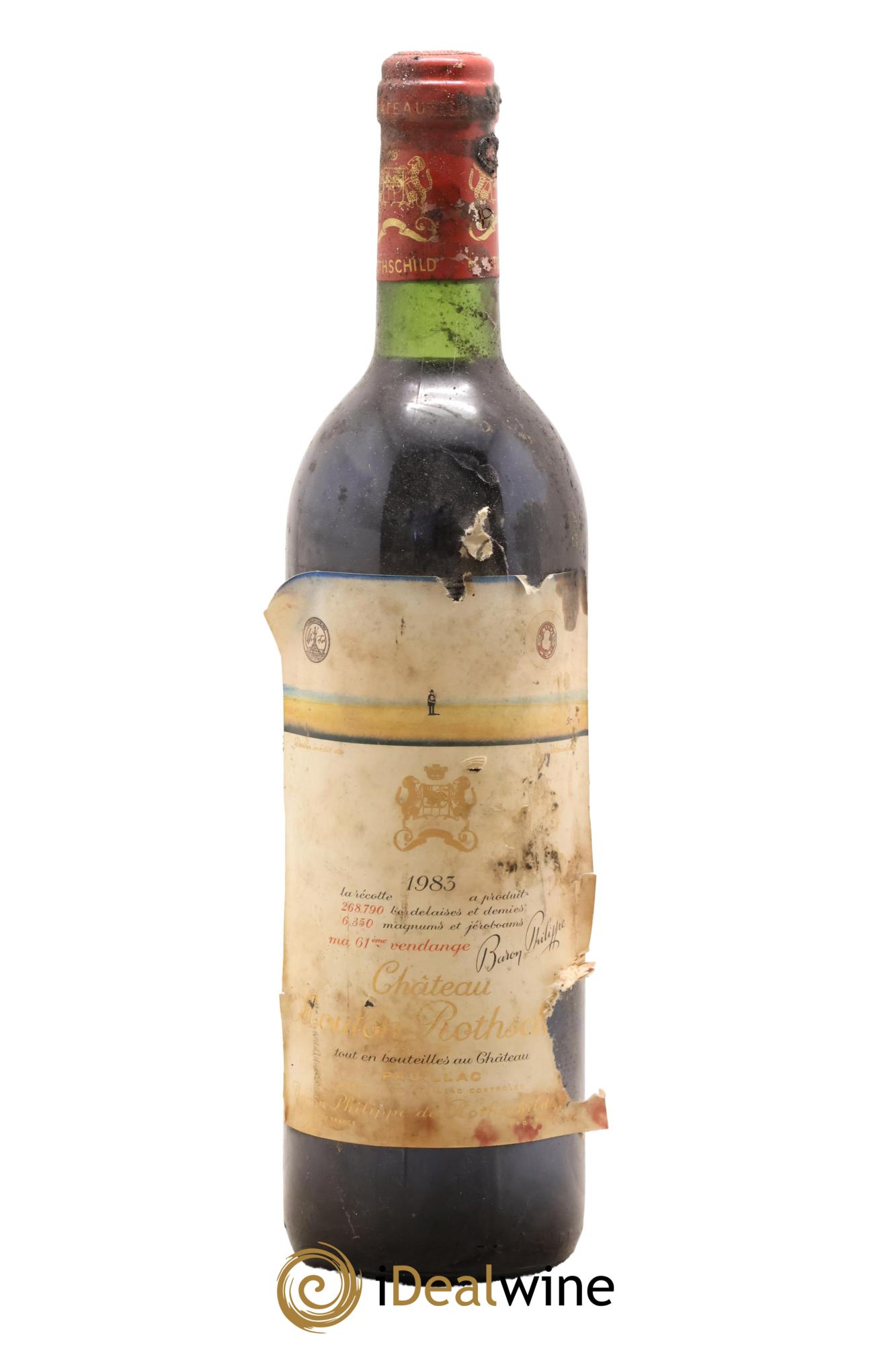 Château Mouton Rothschild 1er Grand Cru Classé 1983 - Lot de 1 bouteille - 0