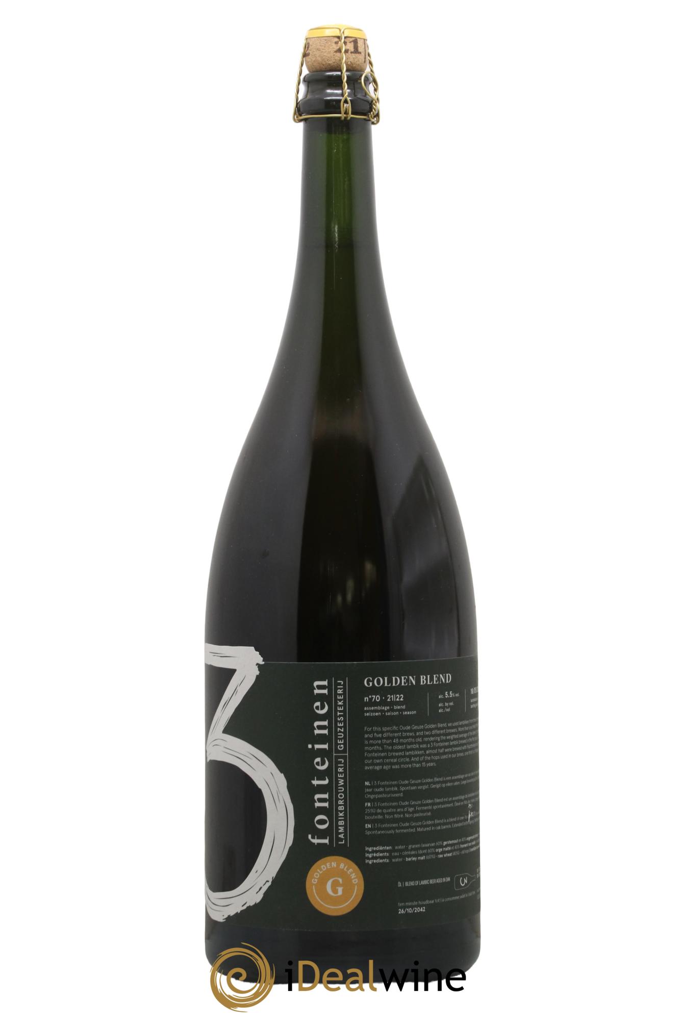 Bière (season 21|22) Blend n° 70 - 3 Fonteinen Oude Gueuze Golden Blend - Lot of 1 magnum - 0
