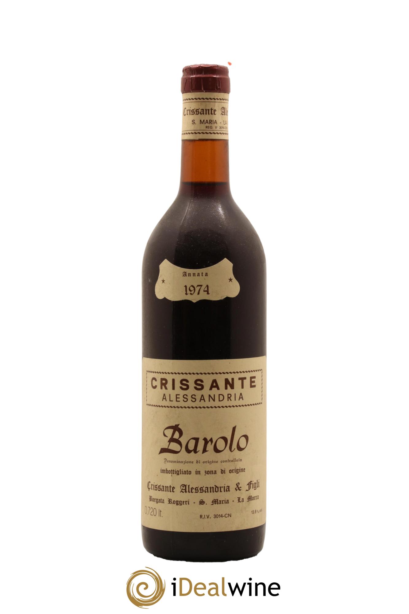 Barolo Crissante Alessandria 1974 - Lot de 1 bouteille - 0