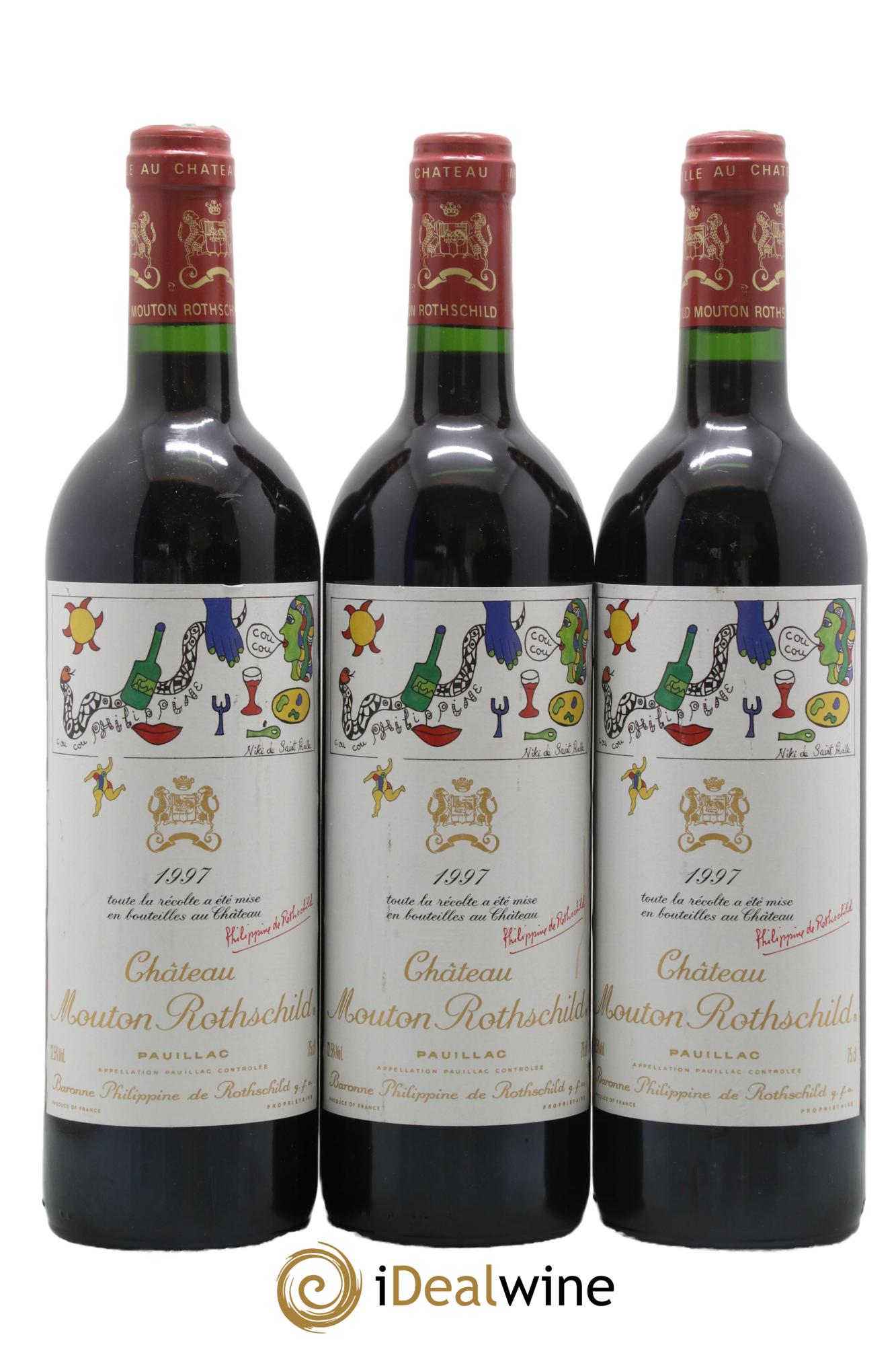 Château Mouton Rothschild 1er Grand Cru Classé 1997 - Lot of 3 bottles - 0