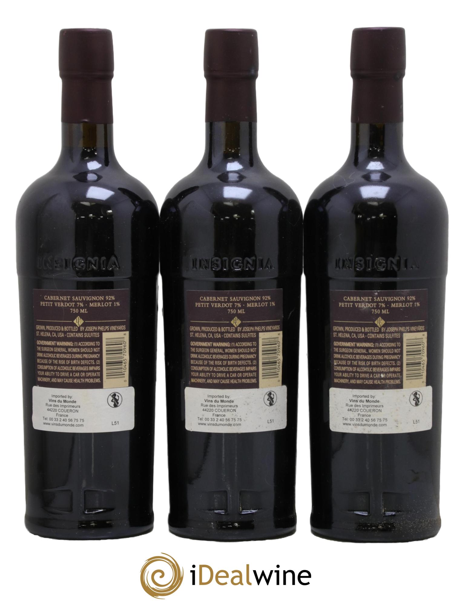 Napa Valley Insignia Joseph Phelps 2005 - Lot of 3 bottles - 1