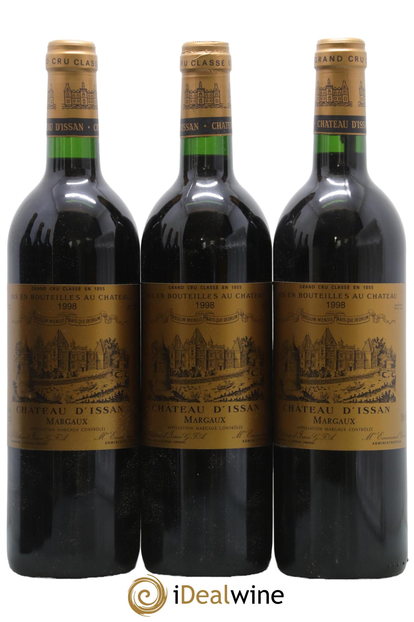 Château d'Issan 3ème Grand Cru Classé 1998 - Lot of 3 bottles - 0