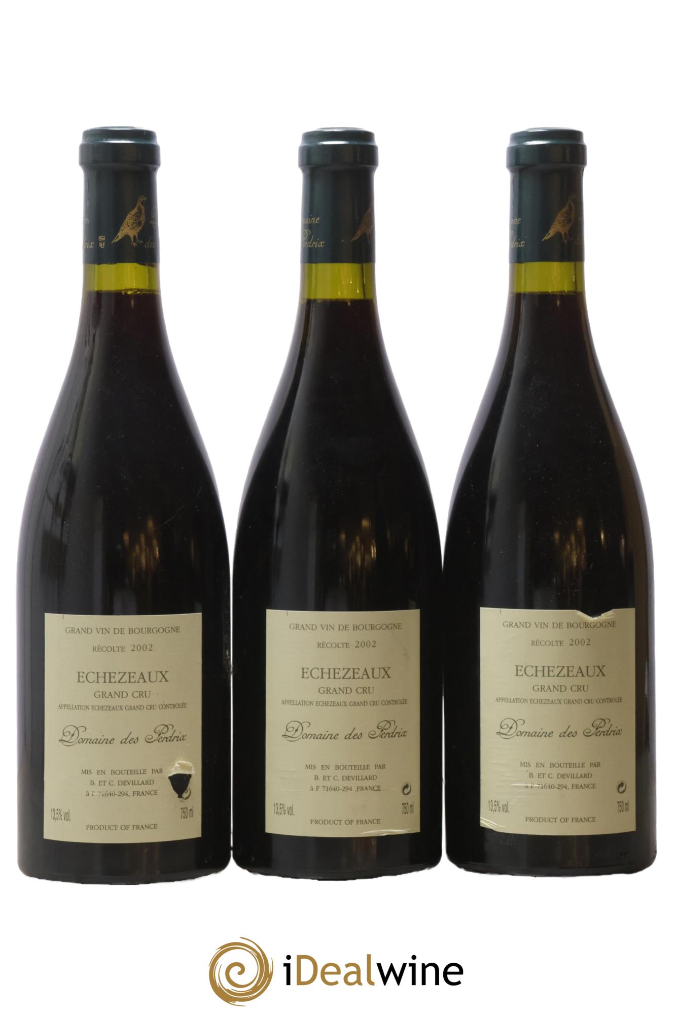 Echezeaux Grand Cru Perdrix (Domaine des) 2002 - Lotto di 3 bottiglie - 1