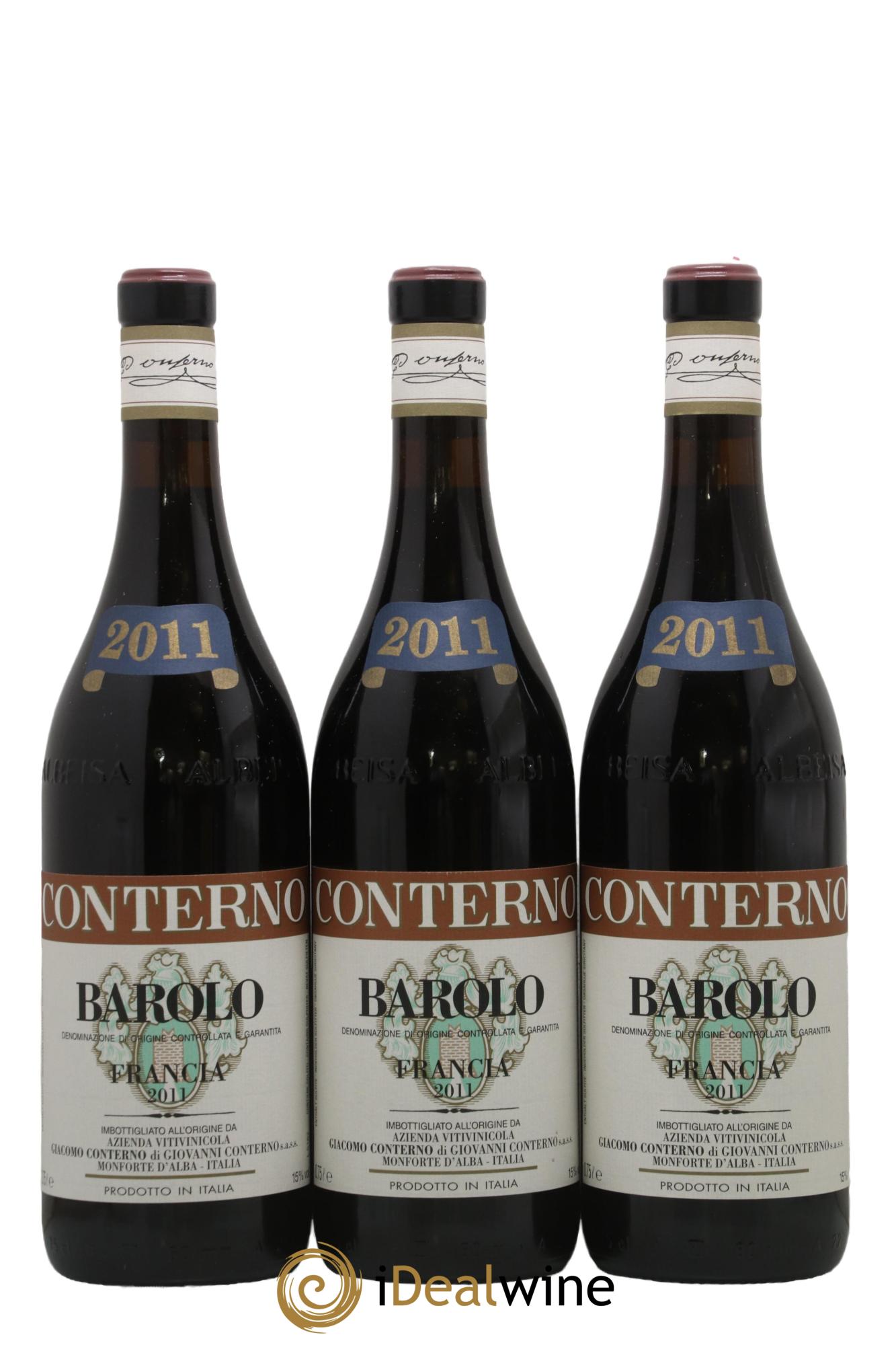 Barolo DOCG Vigna Francia Giacomo Conterno 2011 - Lot of 3 bottles - 0