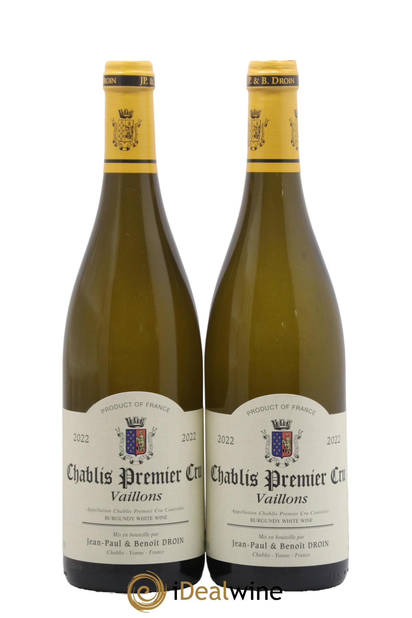 Chablis 1er Cru Vaillons Jean-Paul & Benoît Droin (Domaine) 2022 - Lot de 2 bouteilles - 0