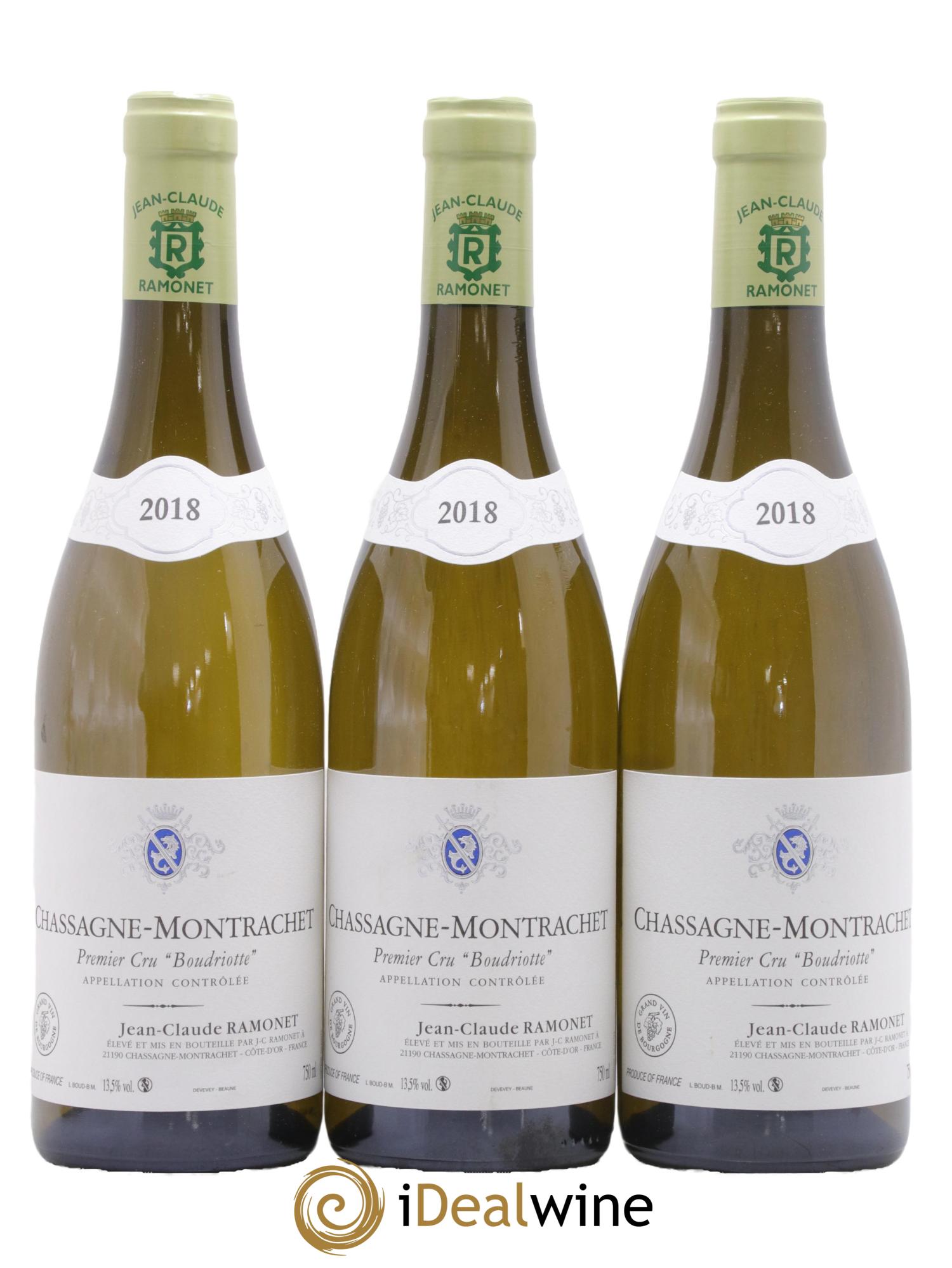 Chassagne-Montrachet 1er Cru Boudriotte Ramonet (Domaine) 2018 - Lot de 3 bouteilles - 0
