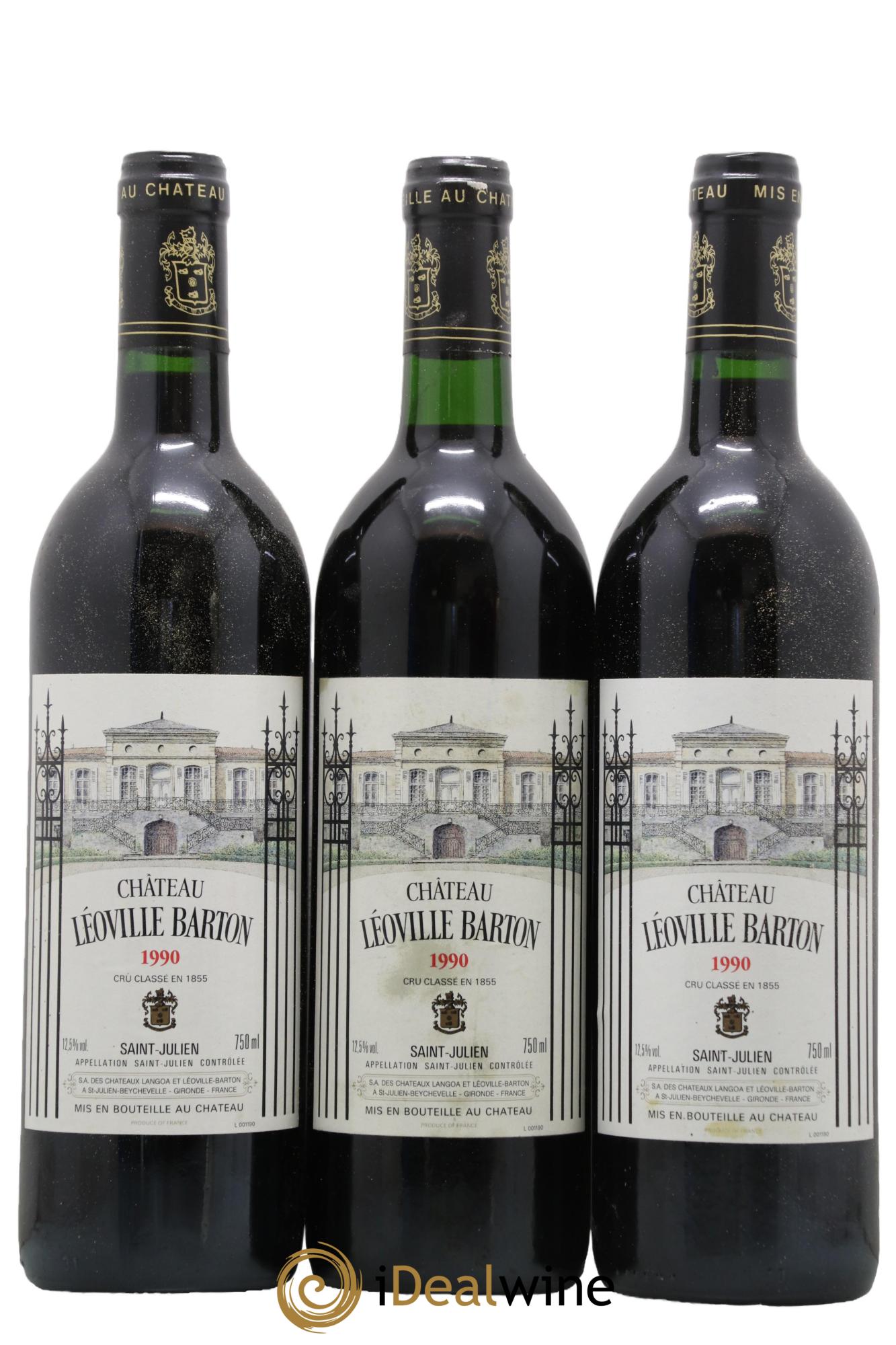 Château Léoville Barton 2ème Grand Cru Classé 1990 - Lot de 3 bouteilles - 0
