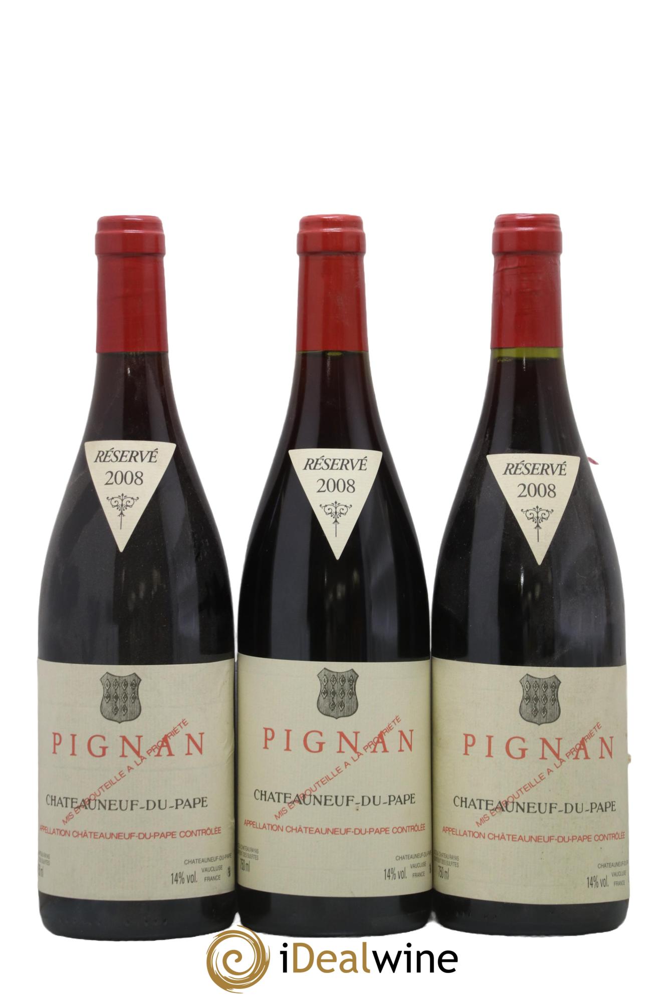 Châteauneuf-du-Pape Pignan Emmanuel Reynaud 2008 - Lot de 3 bouteilles - 0