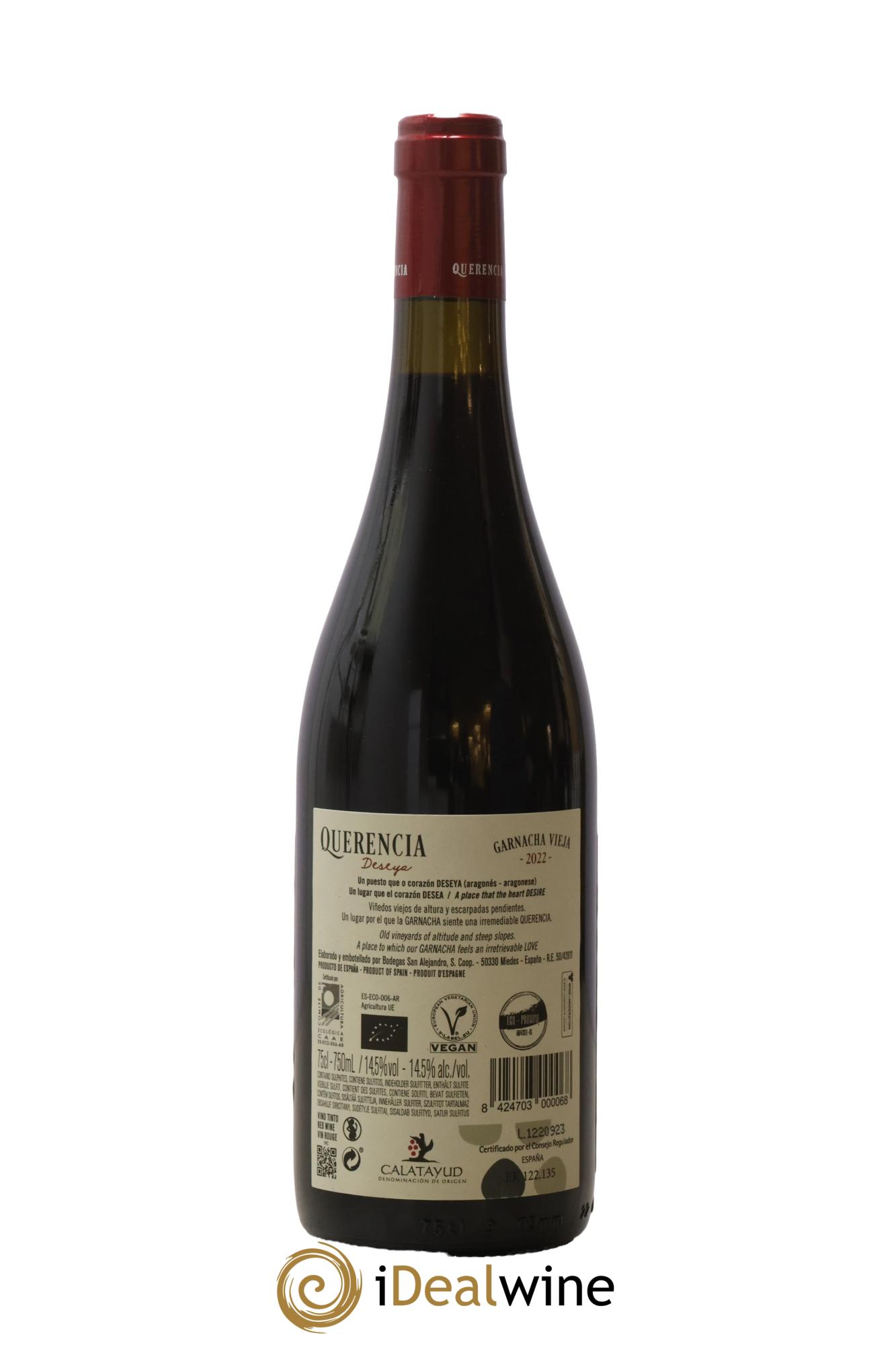 Espagne Calatayud Querencia Deseya Bodegas San Alejandro 2022 - Lot de 1 bouteille - 1