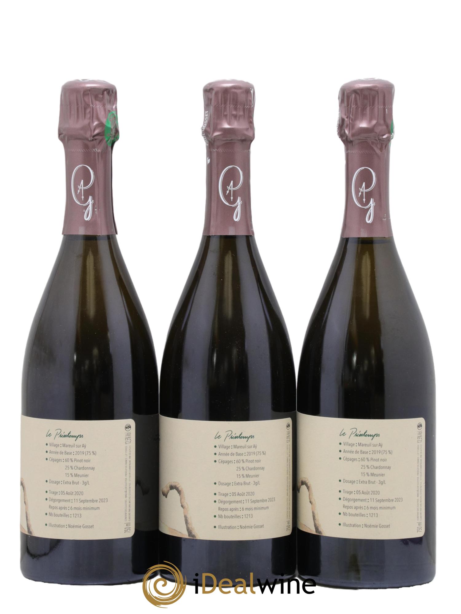Au Fil des Temps Le Printemps Paul Gosset - Lot de 3 bouteilles - 1