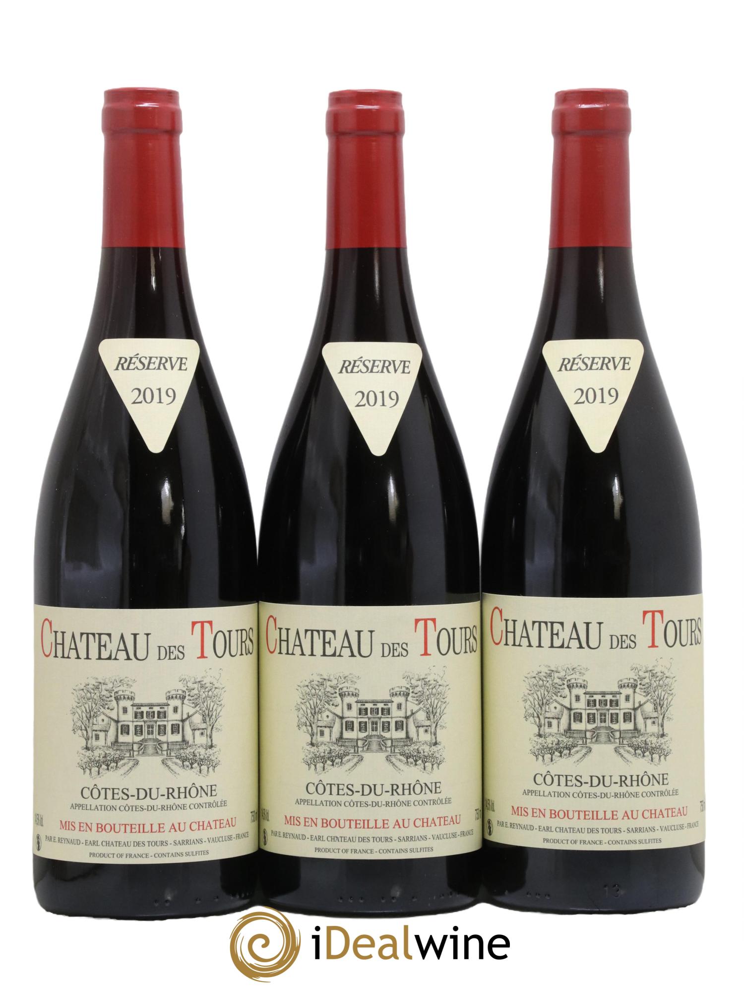 Côtes-du-Rhône Château des Tours Emmanuel Reynaud 2019 - Lot de 3 bouteilles - 0