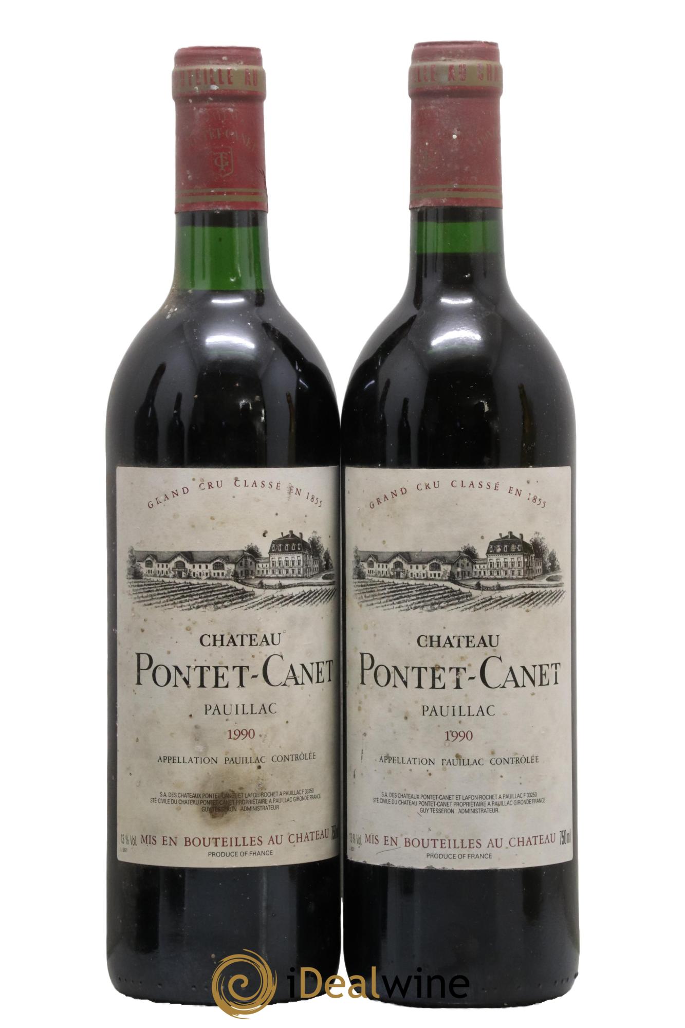 Château Pontet Canet 5ème Grand Cru Classé 1990 - Lot de 2 bouteilles - 0