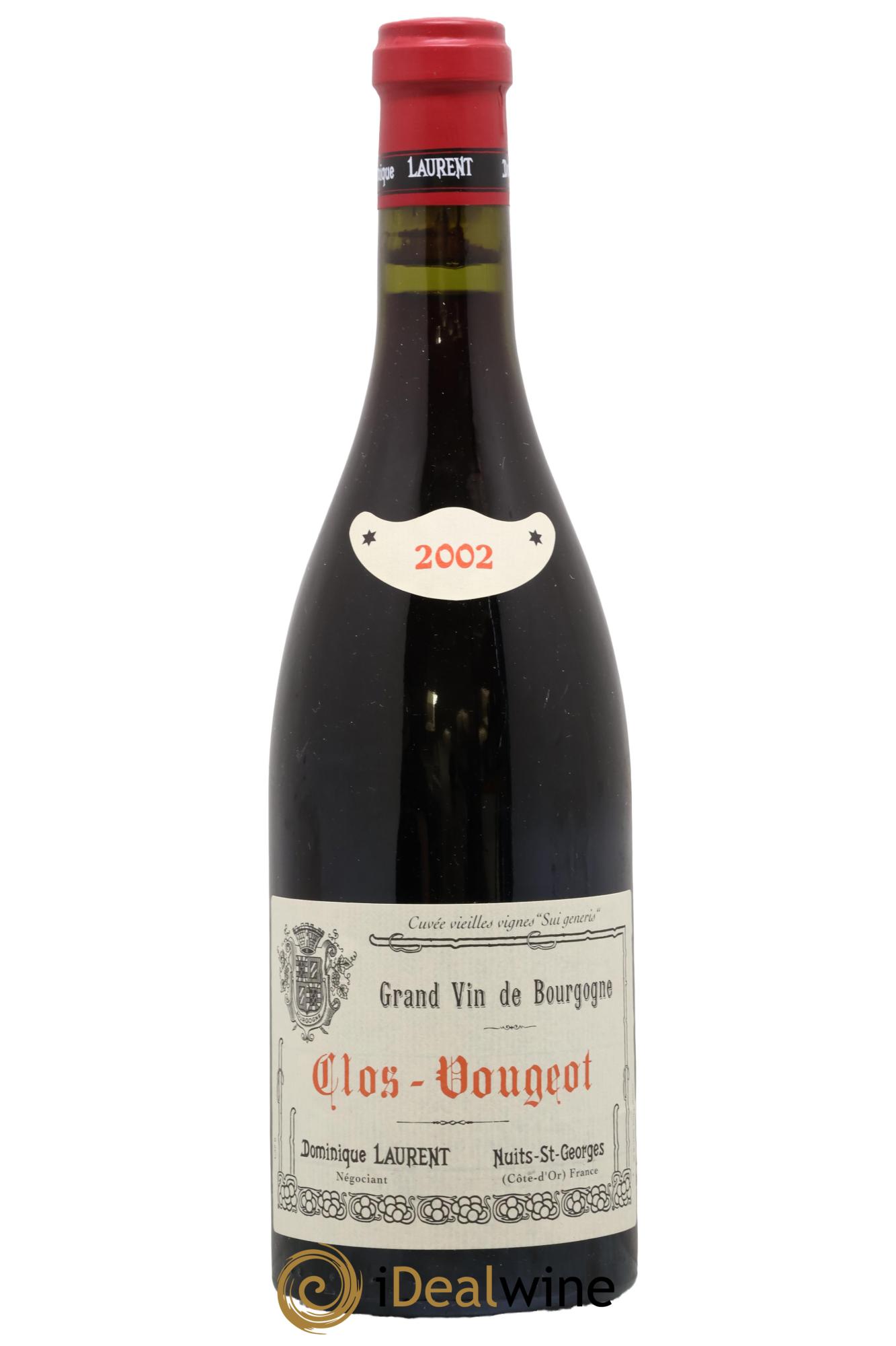 Clos de Vougeot Grand Cru Vieilles vignes Sui Generis Dominique Laurent 2002 - Lot of 1 bottle - 0