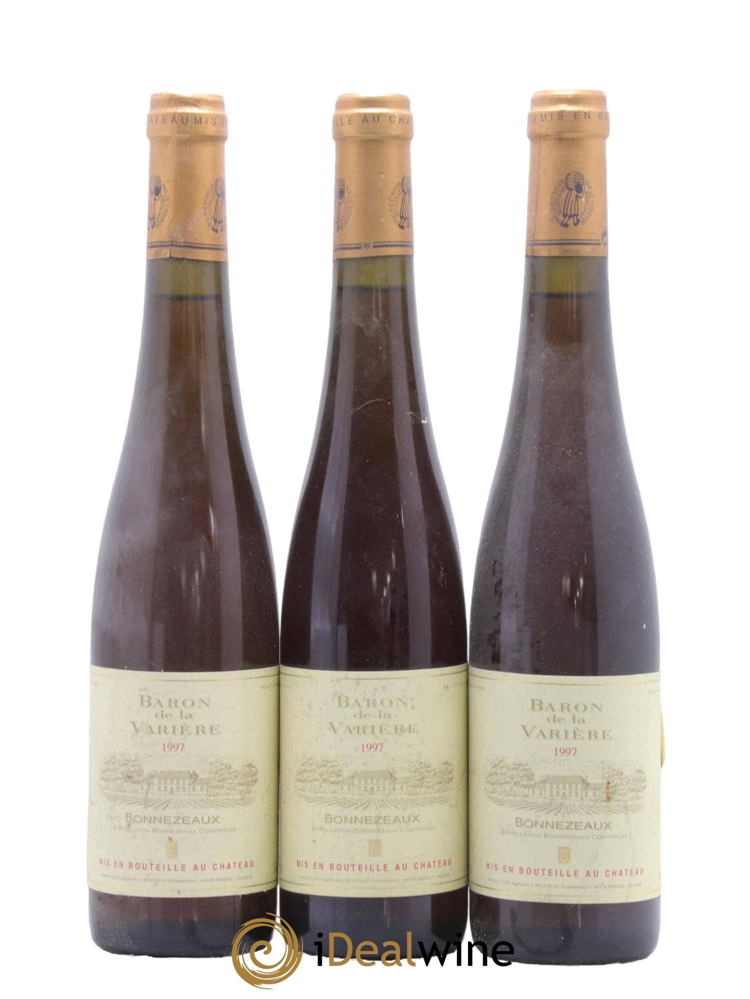Bonnezeaux Baron De La Variere 1997 - Lot of 3 500ml formats - 0
