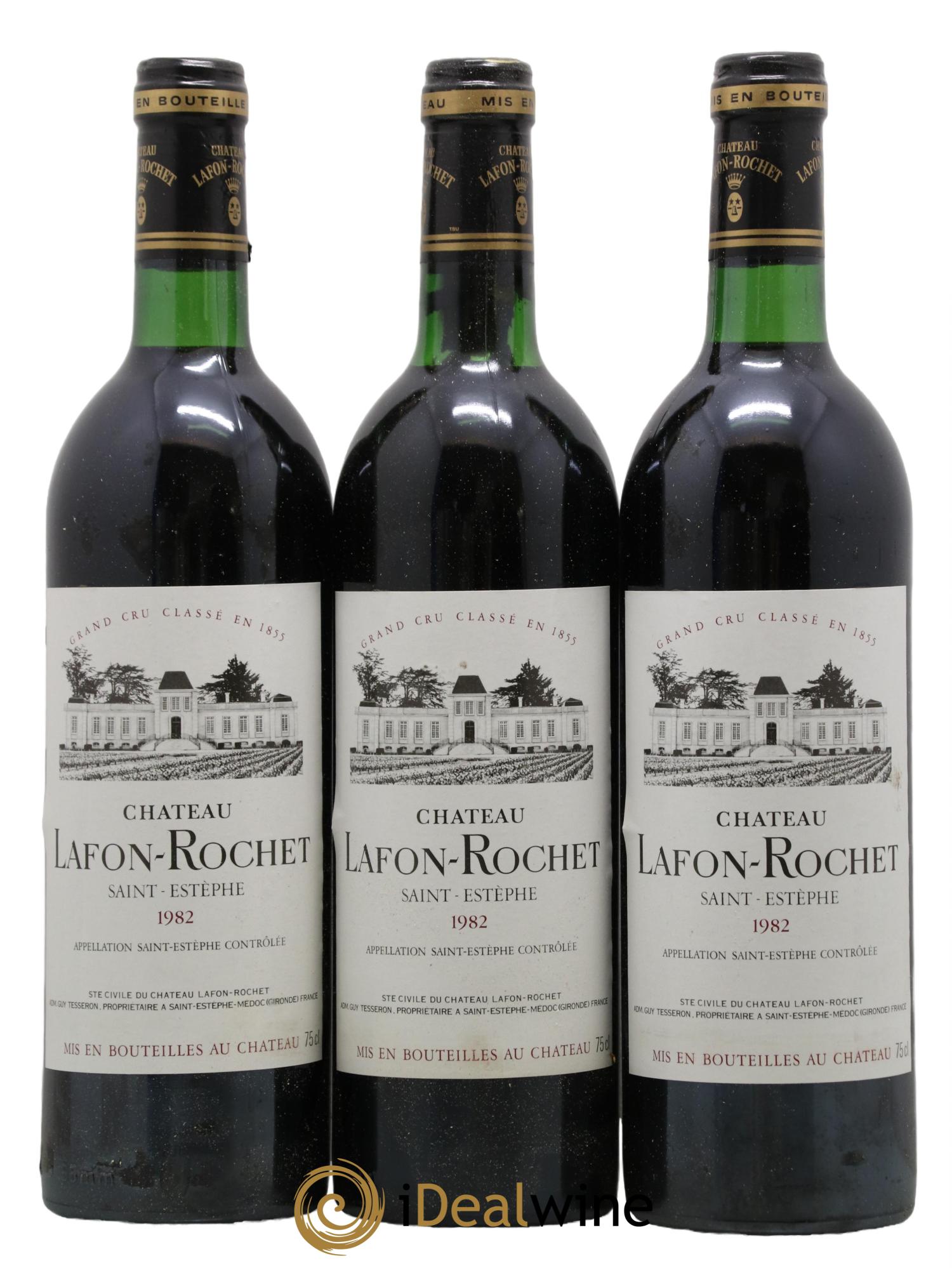 Château Lafon Rochet 4ème Grand Cru Classé 1982 - Lot de 3 bouteilles - 0