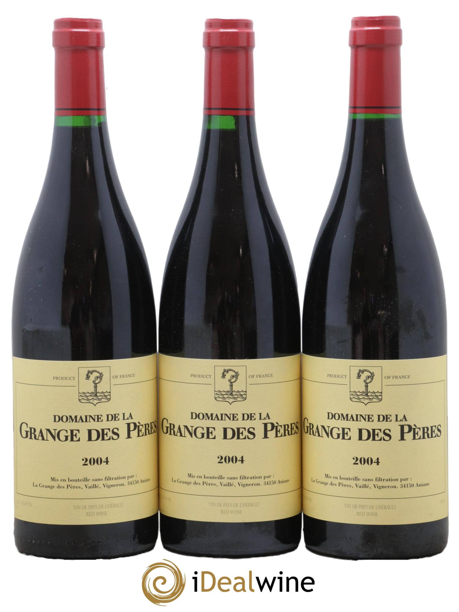 Pays d'Hérault Grange des Pères Laurent Vaillé 2004 - Lot de 3 bouteilles - 0