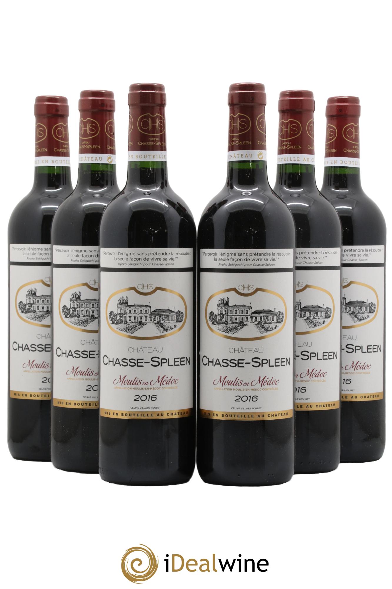 Château Chasse Spleen 2016 - Lot of 6 bottles - 0
