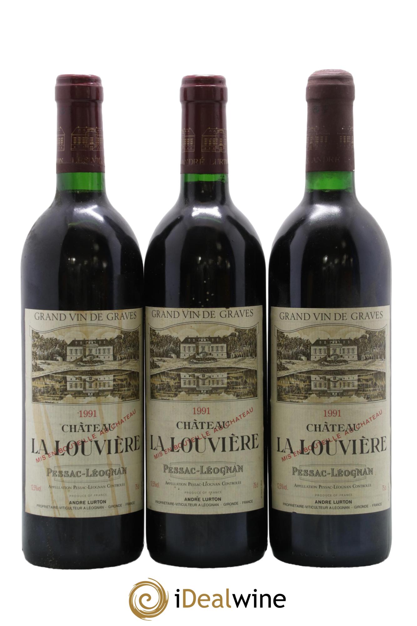 Château la Louvière 1991 - Lot de 3 bouteilles - 0