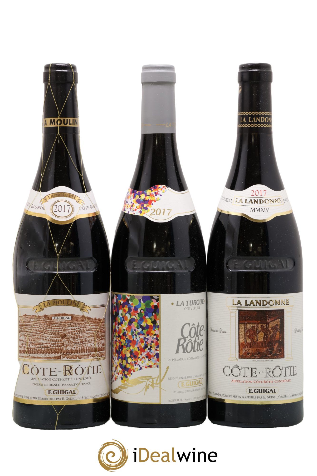 Côte-Rôtie Guigal Trilogie La Turque - La Landonne - La Mouline 2017 - Lot de 3 bouteilles - 0