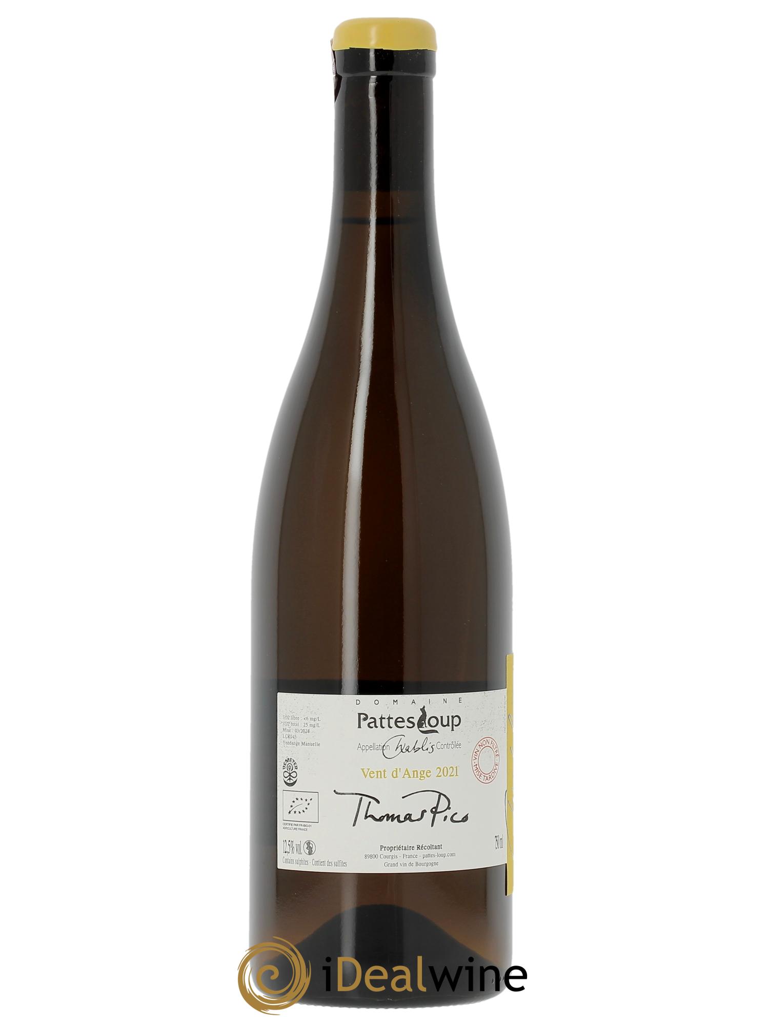 Chablis Vent d'Ange Pattes Loup (Domaine)  2021 - Lot de 1 bouteille - 1