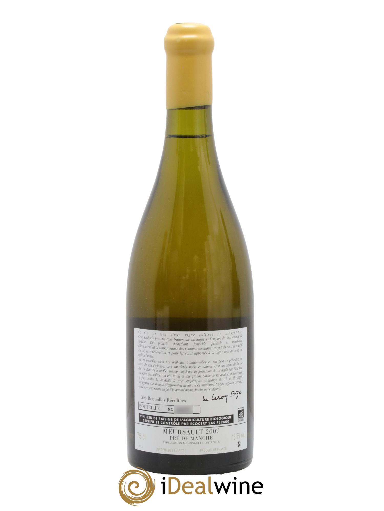 Meursault Pré de Manche d'Auvenay (Domaine) 2007 - Posten von 1 Flasche - 1