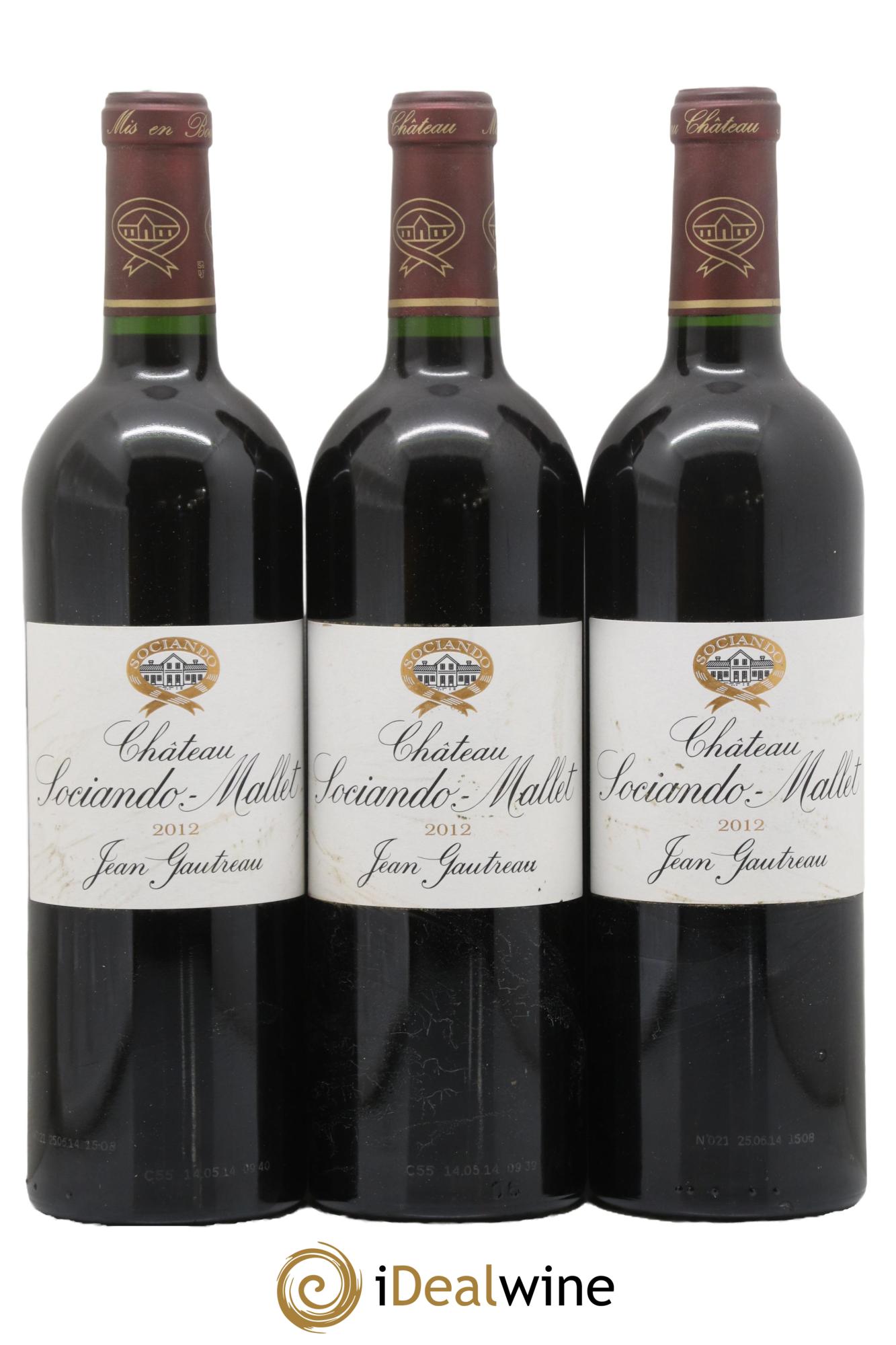 Château Sociando Mallet 2012 - Lot de 3 bouteilles - 0