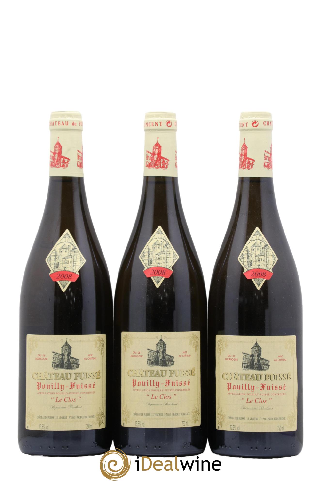 Pouilly-Fuissé Le Clos Château Fuissé 2008 - Lot de 3 bouteilles - 0
