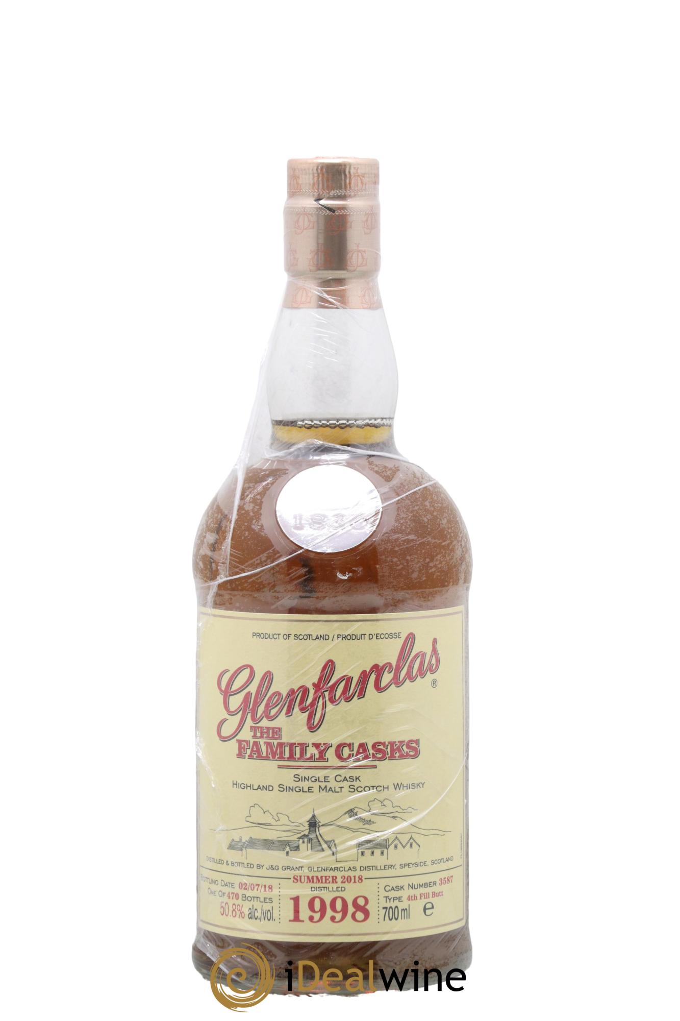 Whisky Glenfarclas Family Cask one of 470 cask 3587 1998 - Lot of 1 bottle - 1