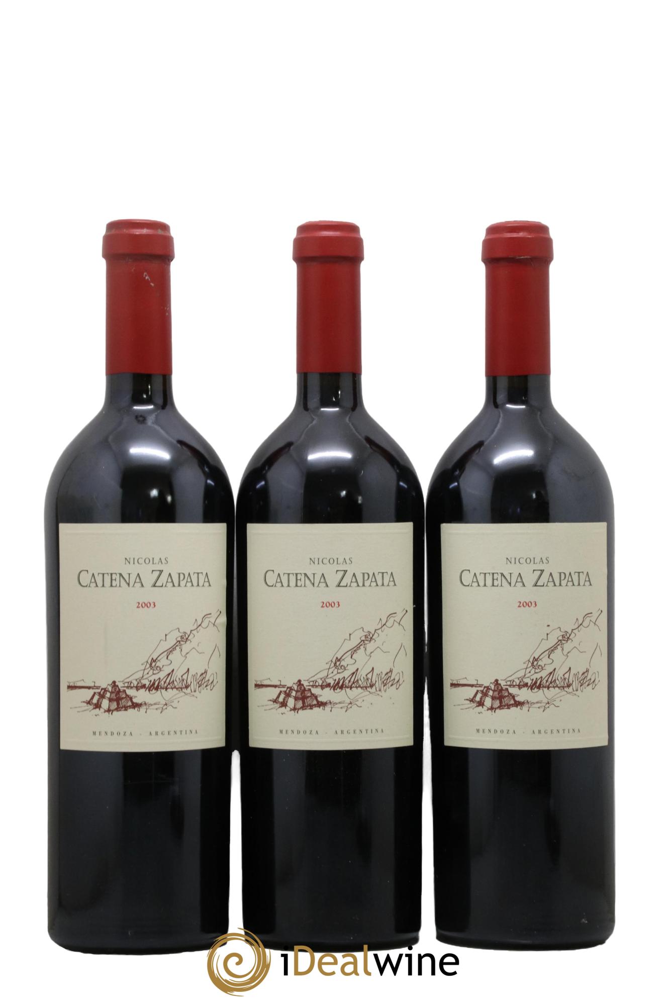 Mendoza Catena Zapata Nicolas 2003 - Lot de 3 bouteilles - 0