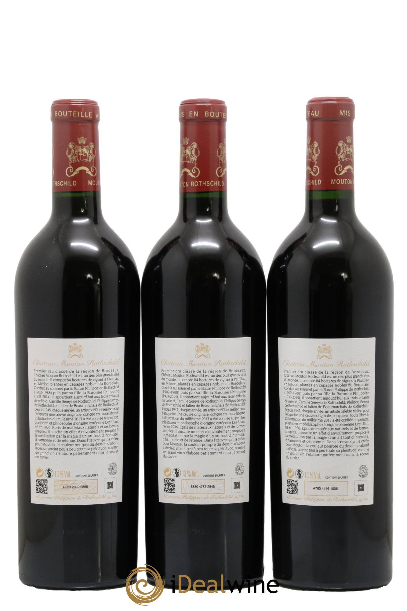 Château Mouton Rothschild 1er Grand Cru Classé  2013 - Lot of 3 bottles - 1