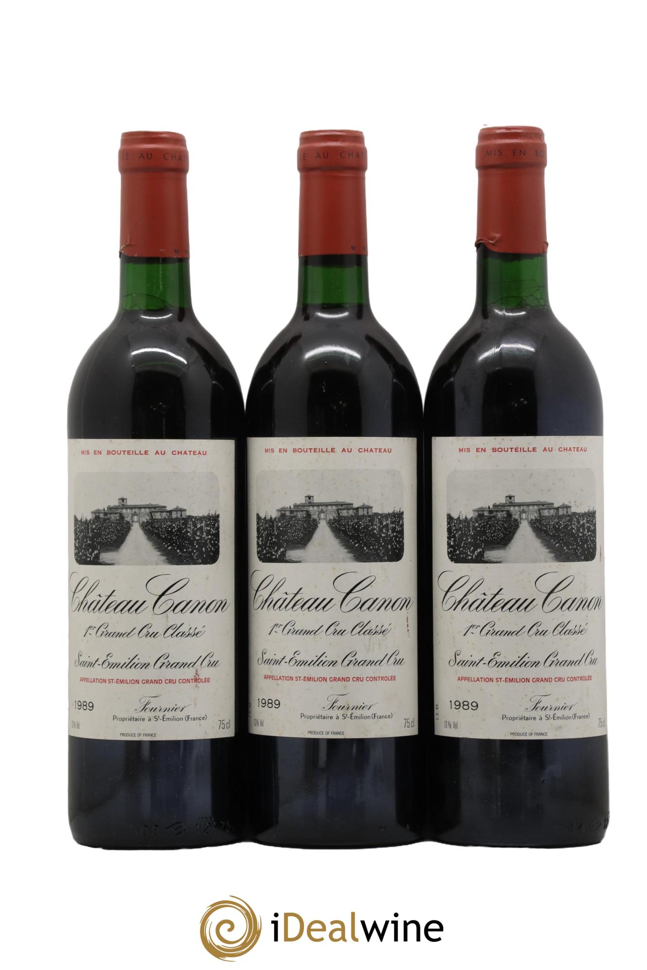 Château Canon 1er Grand Cru Classé B 1989 - Lot de 3 bouteilles - 0