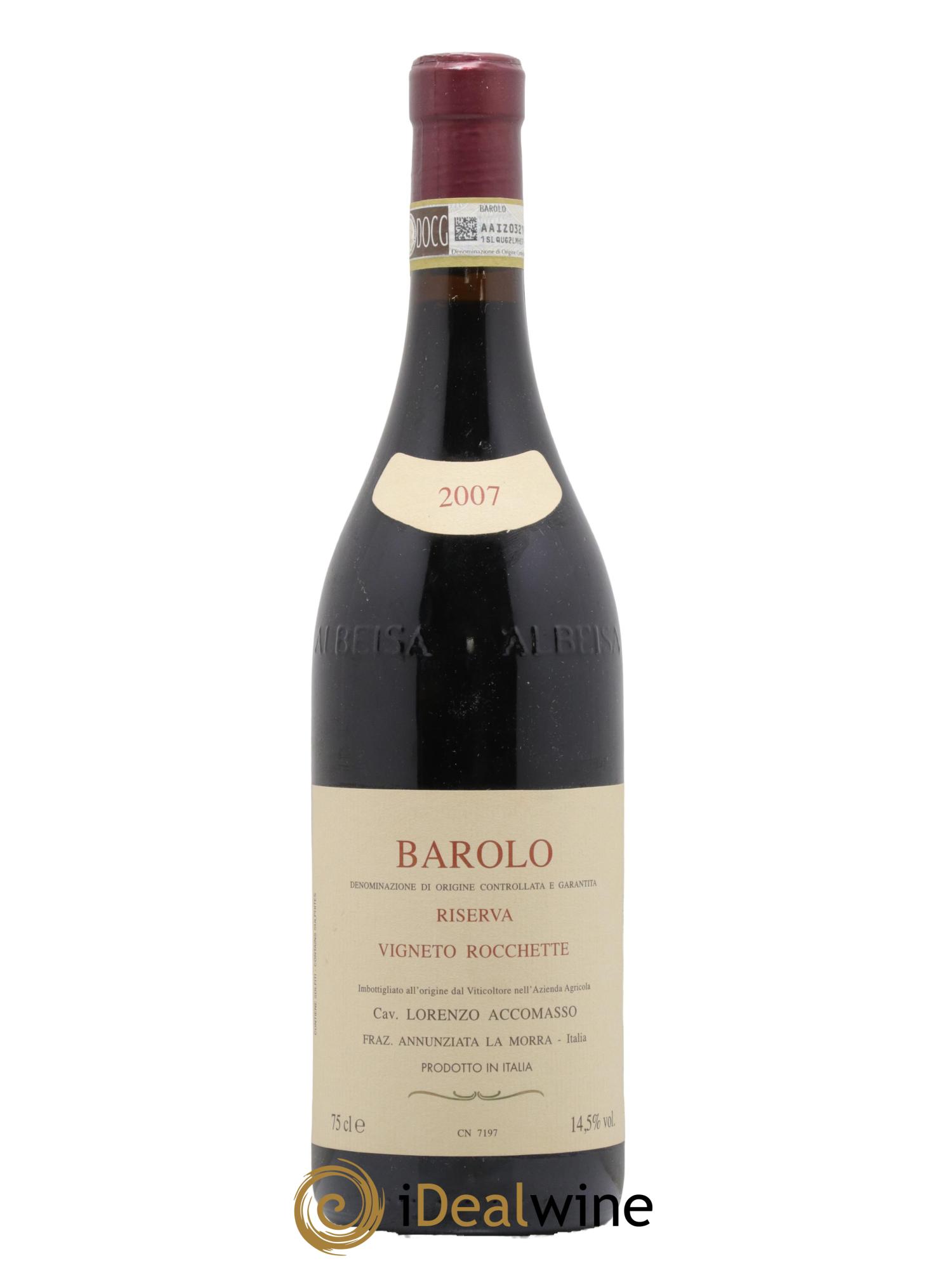 Barolo DOCG Riserva Vigneto Rocchette Lorenzo Accomasso 2007 - Lot of 1 bottle - 0