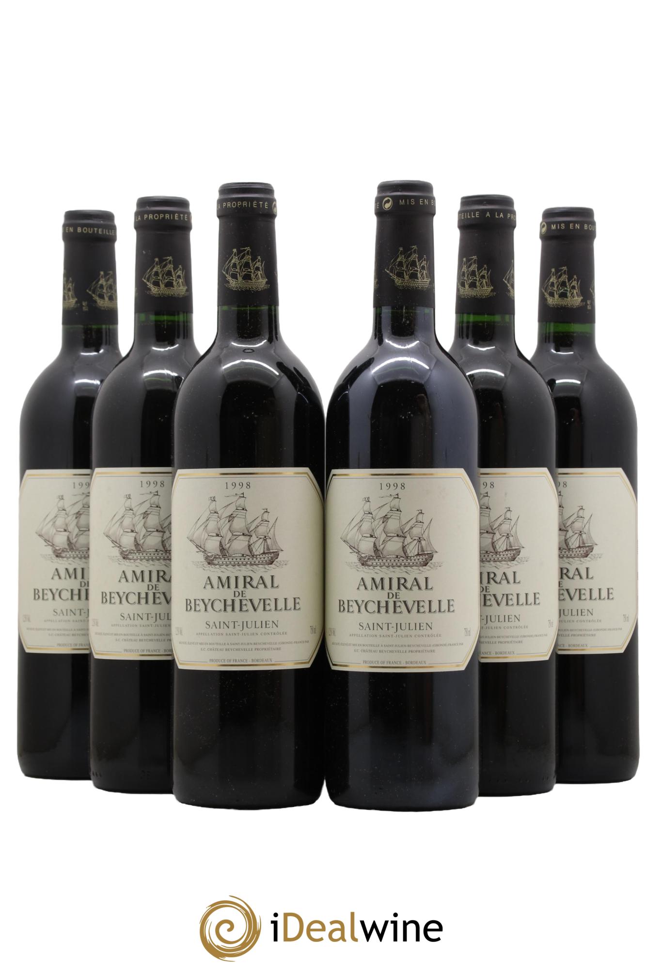 Amiral de Beychevelle Second Vin 1998 - Lot de 6 bouteilles - 0