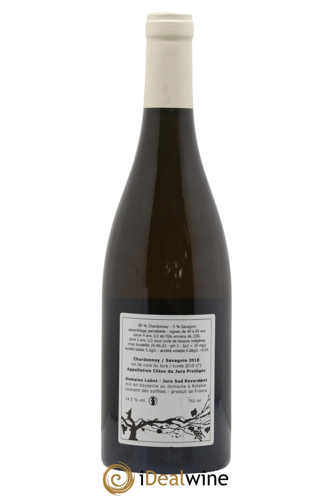 Côtes du Jura Vin de Voile Chardonnay-Savagnin cuvée de garde Romain - Julien  - Charline Labet 2018 - Lot of 1 bottle - 1
