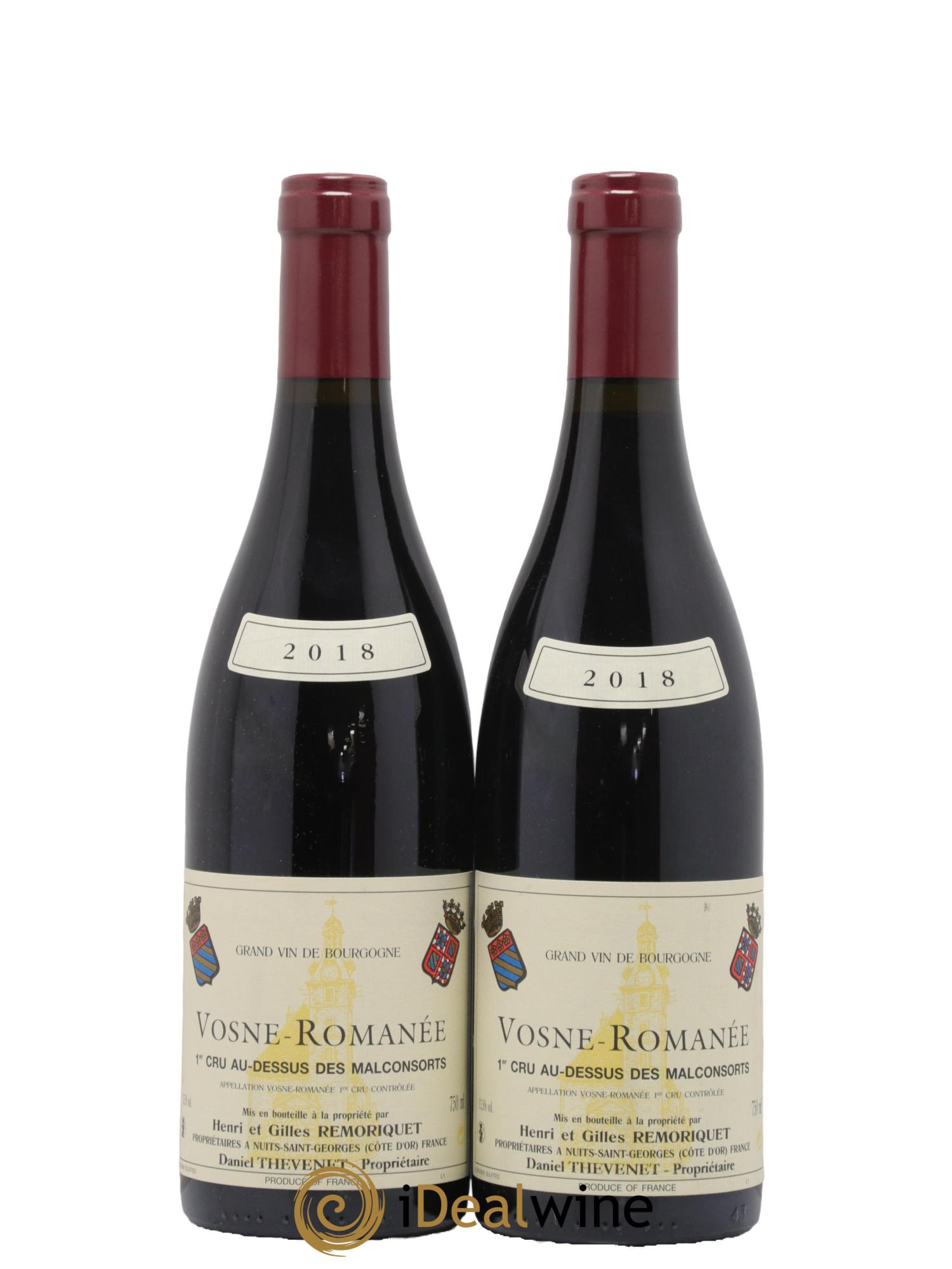 Vosne-Romanée 1er Cru Au Dessus des Malconsorts Gilles Remoriquet 2018 - Lot de 2 bouteilles - 0